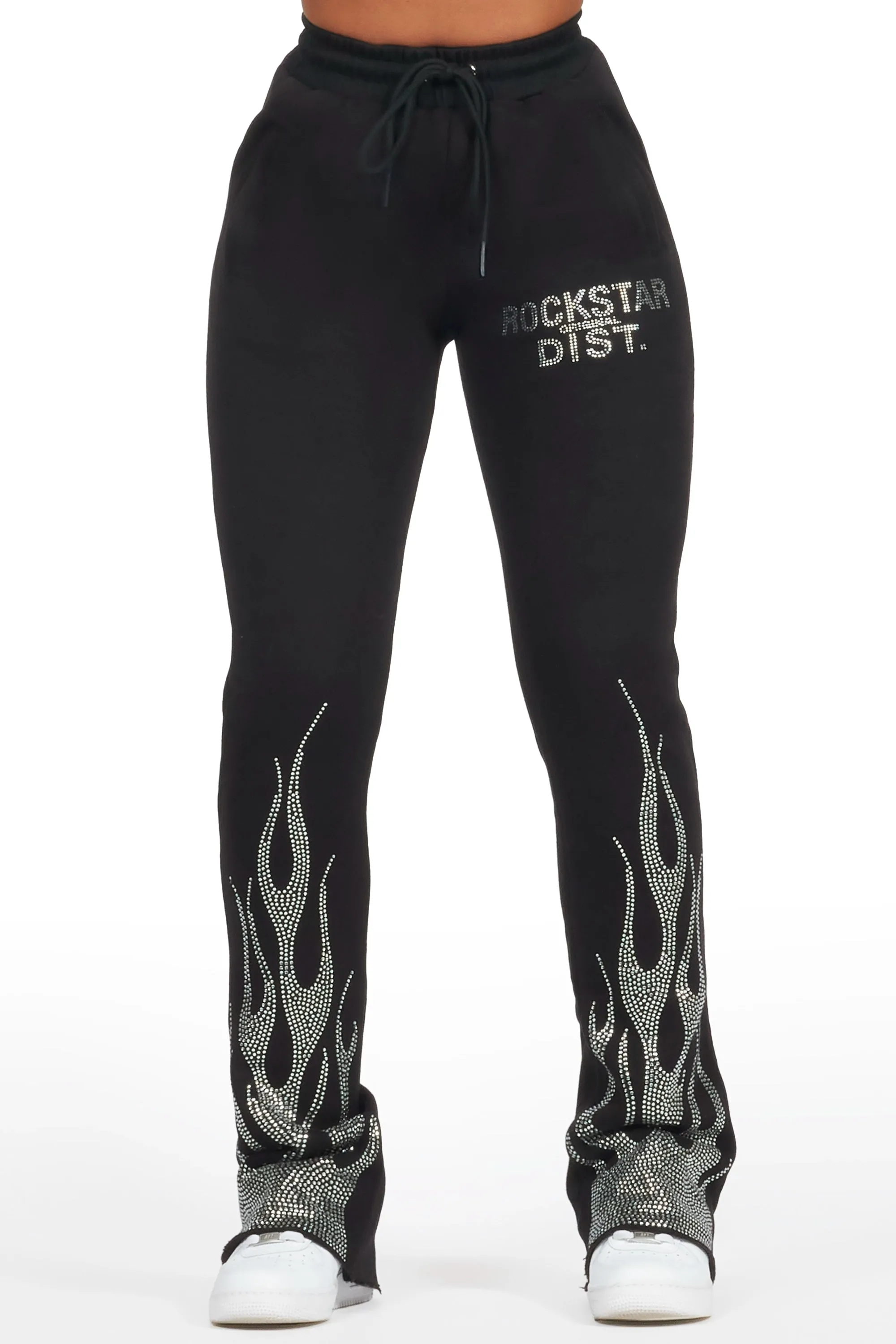 Anastesia Black Stacked Track Pant sold by Rockstar Original