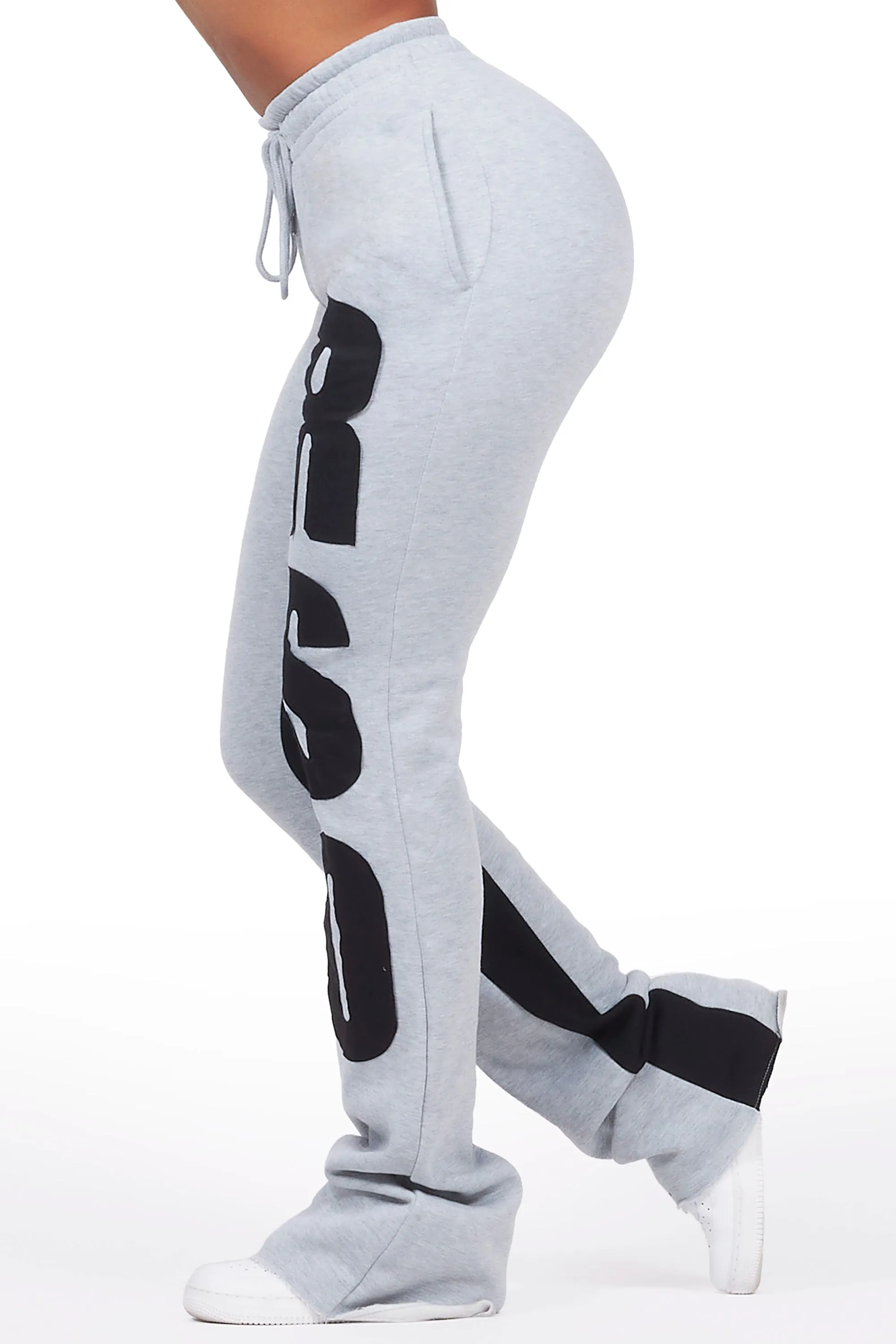 Juatica Heather Grey Baggy Stacked Track Pant sold by Rockstar Original product image thumbnail 4