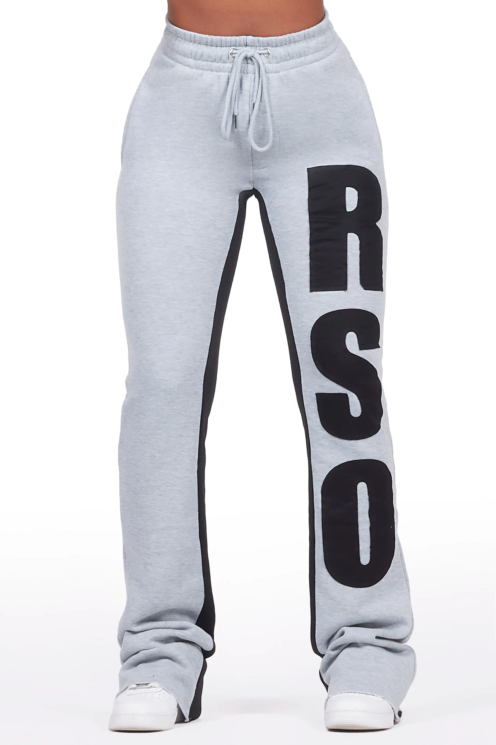 Juatica Heather Grey Baggy Stacked Track Pant sold by Rockstar Original