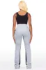Juatica Heather Grey Baggy Stacked Track Pant sold by Rockstar Original