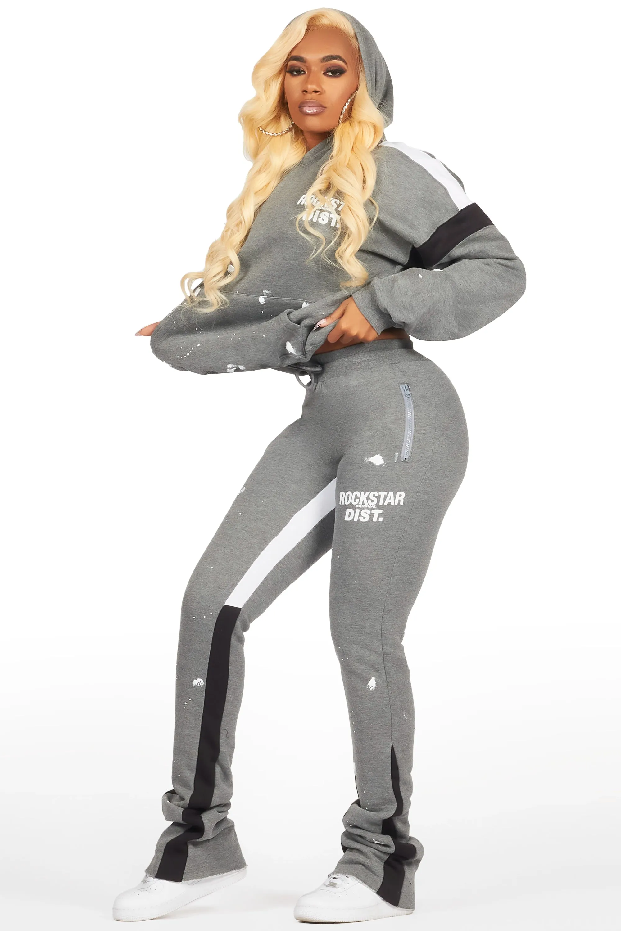 Dashanna Heather Grey Super Stacked Trackset sold by Rockstar Original product image thumbnail 4