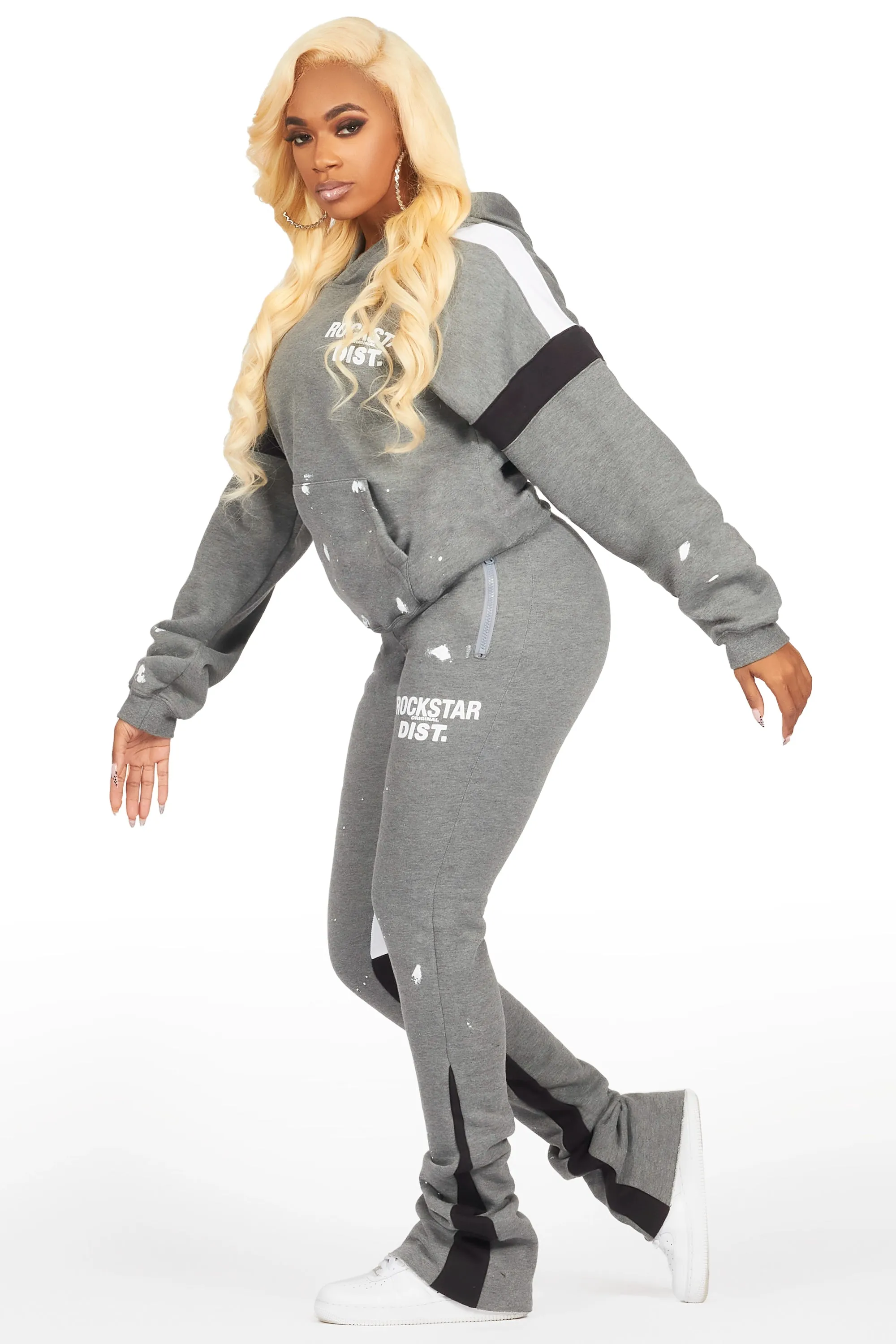 Dashanna Heather Grey Super Stacked Trackset sold by Rockstar Original product image thumbnail 3