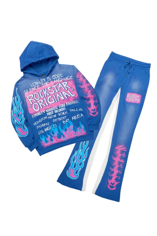 Beno Royal Blue Hoodie/Baggy Track Pant Set sold by Rockstar Original