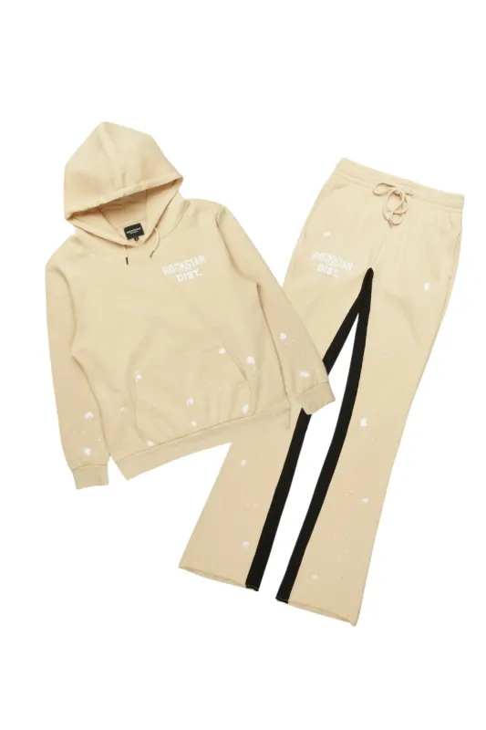 Raffer Beige Hoodie Baggy Fit Pant Track Set sold by Rockstar Original