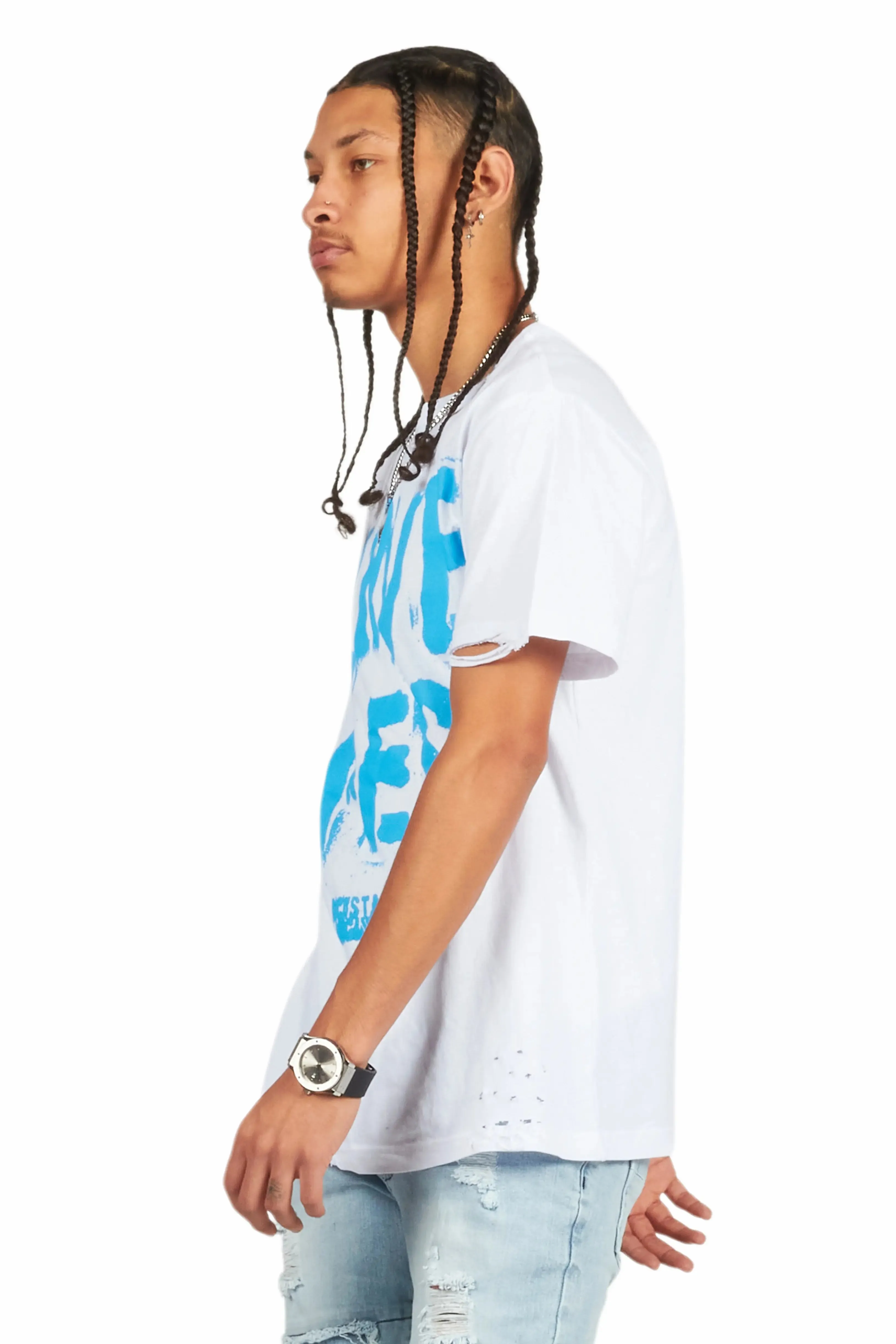 Banyan White/Blue Graphic Oversized T-Shirt sold by Rockstar Original product image thumbnail 5