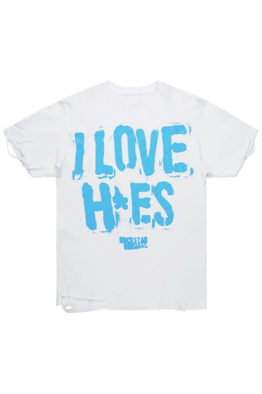 Banyan White/Blue Graphic Oversized T-Shirt sold by Rockstar Original