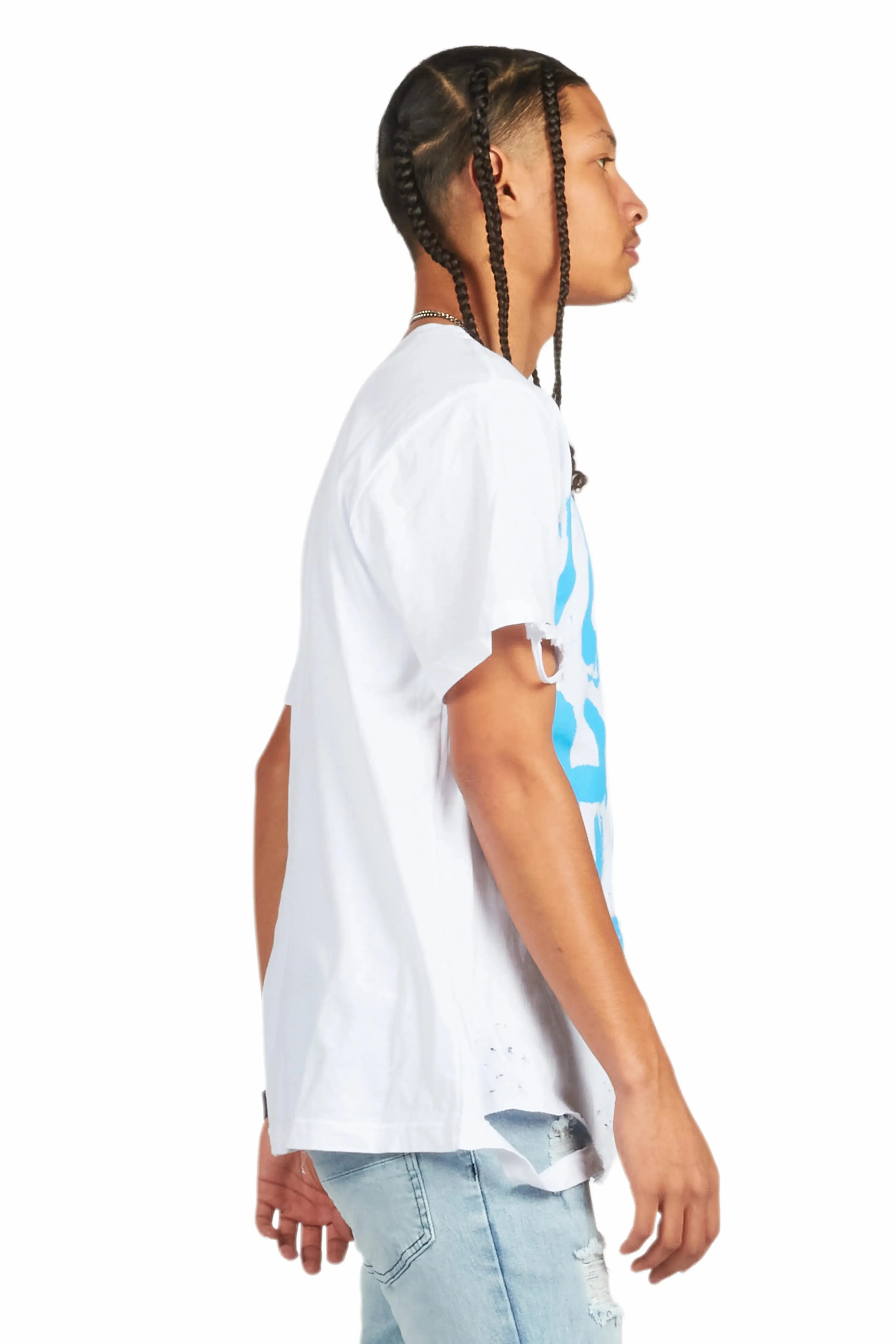 Banyan White/Blue Graphic Oversized T-Shirt sold by Rockstar Original product image thumbnail 3
