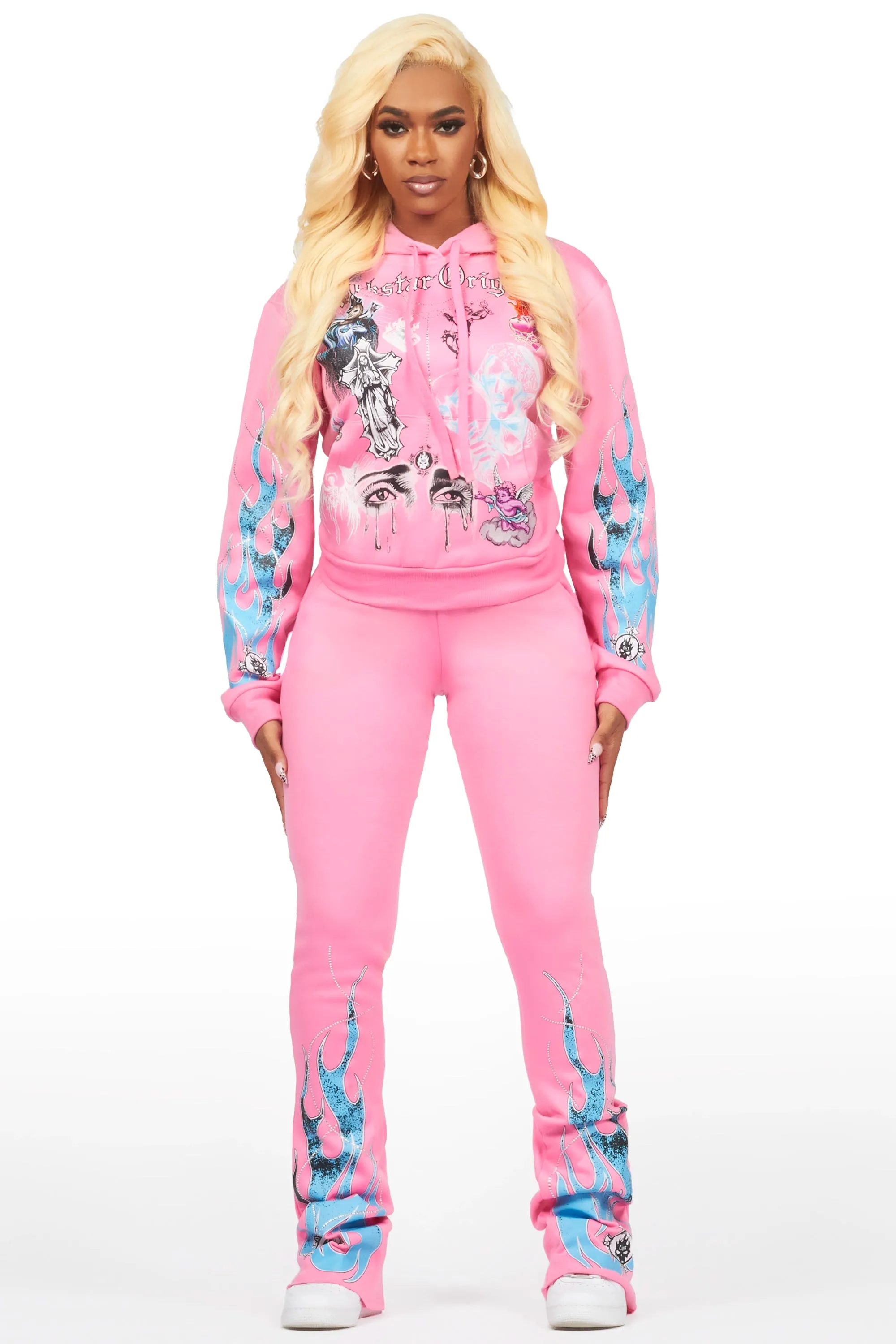 Dazarene Pink 2.0 Rhinestone Super Stacked Trackset sold by Rockstar Original