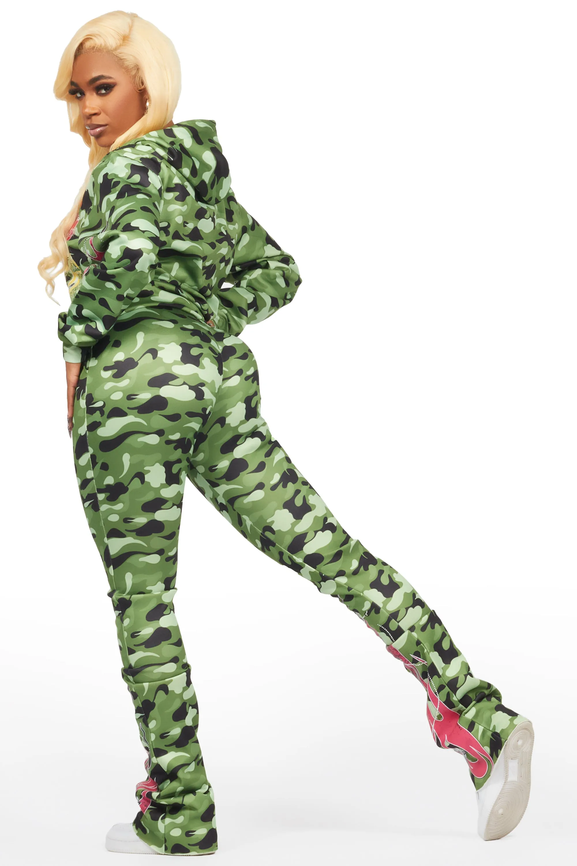 Dazarene Green Camo 2.0 Rhinestone Super Stacked Trackset sold by Rockstar Original product image thumbnail 5