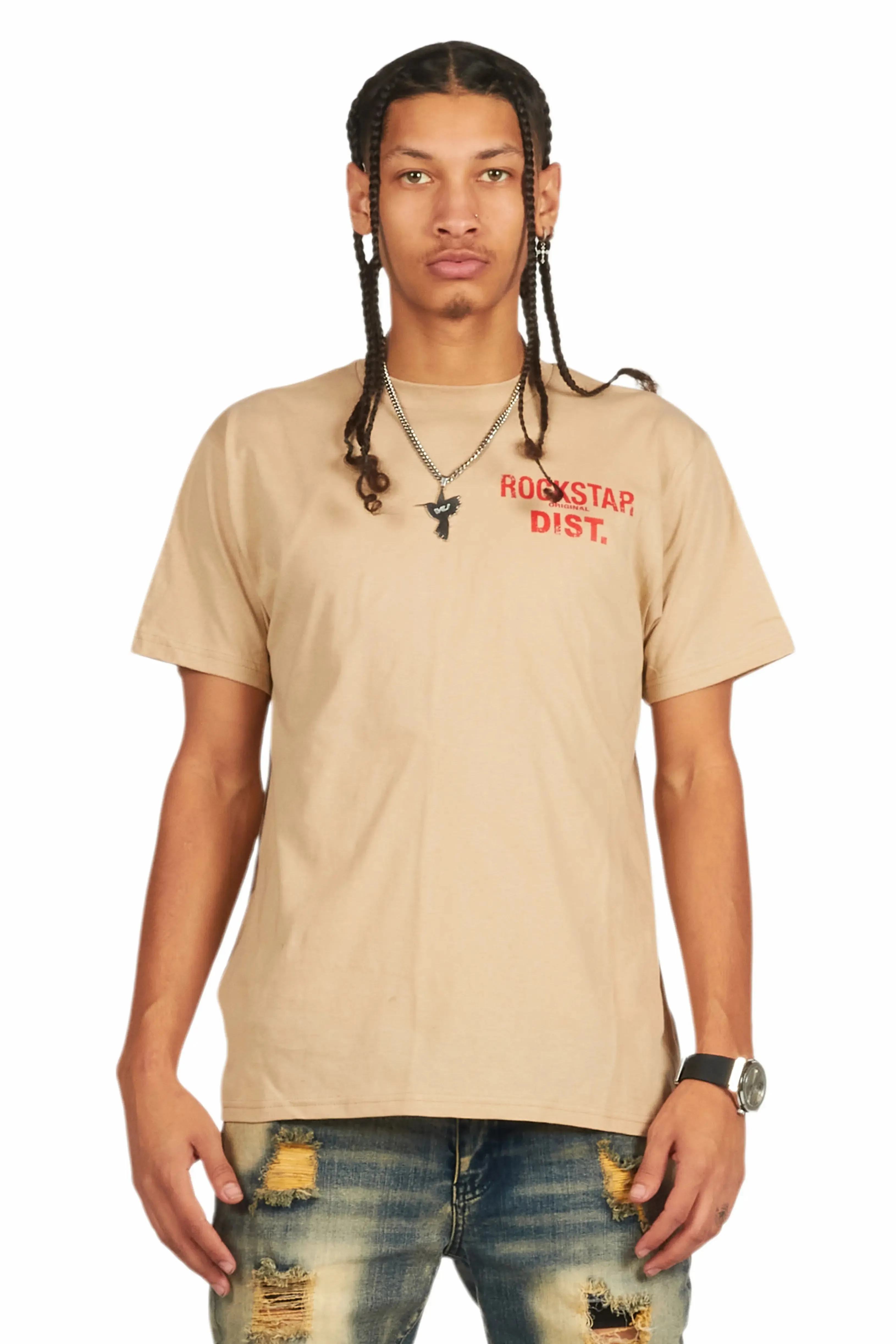 Lake Beige/Red Graphic T-Shirt sold by Rockstar Original product image thumbnail 2