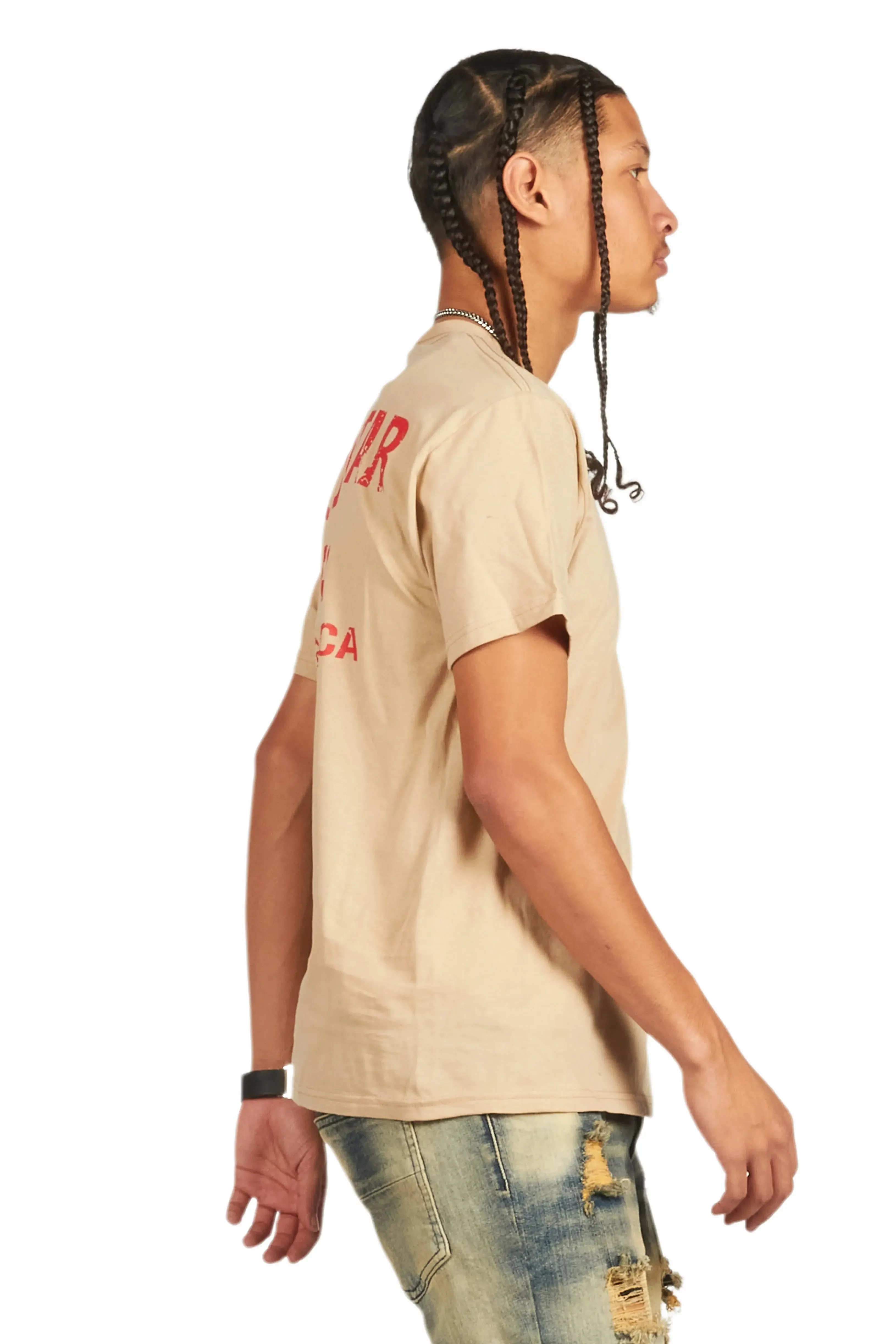 Lake Beige/Red Graphic T-Shirt sold by Rockstar Original product image thumbnail 3