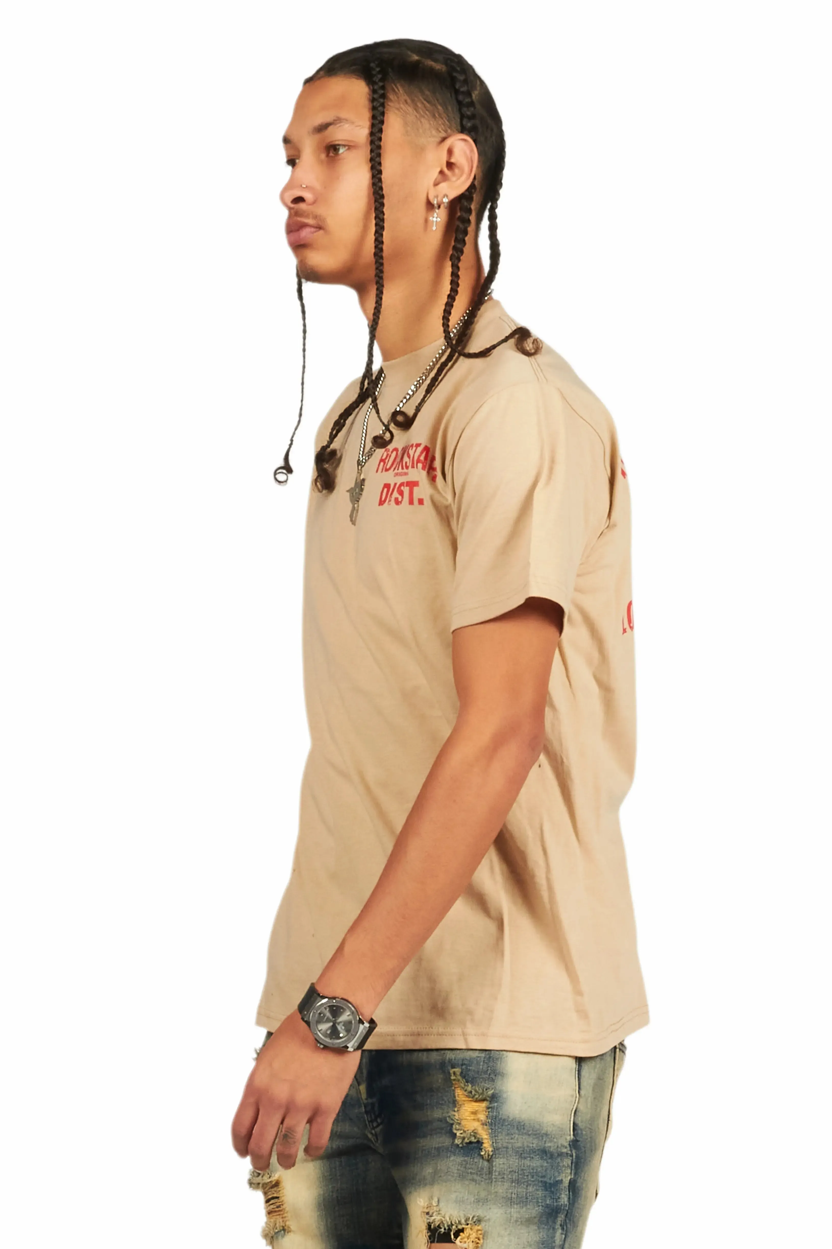 Lake Beige/Red Graphic T-Shirt sold by Rockstar Original product image thumbnail 5