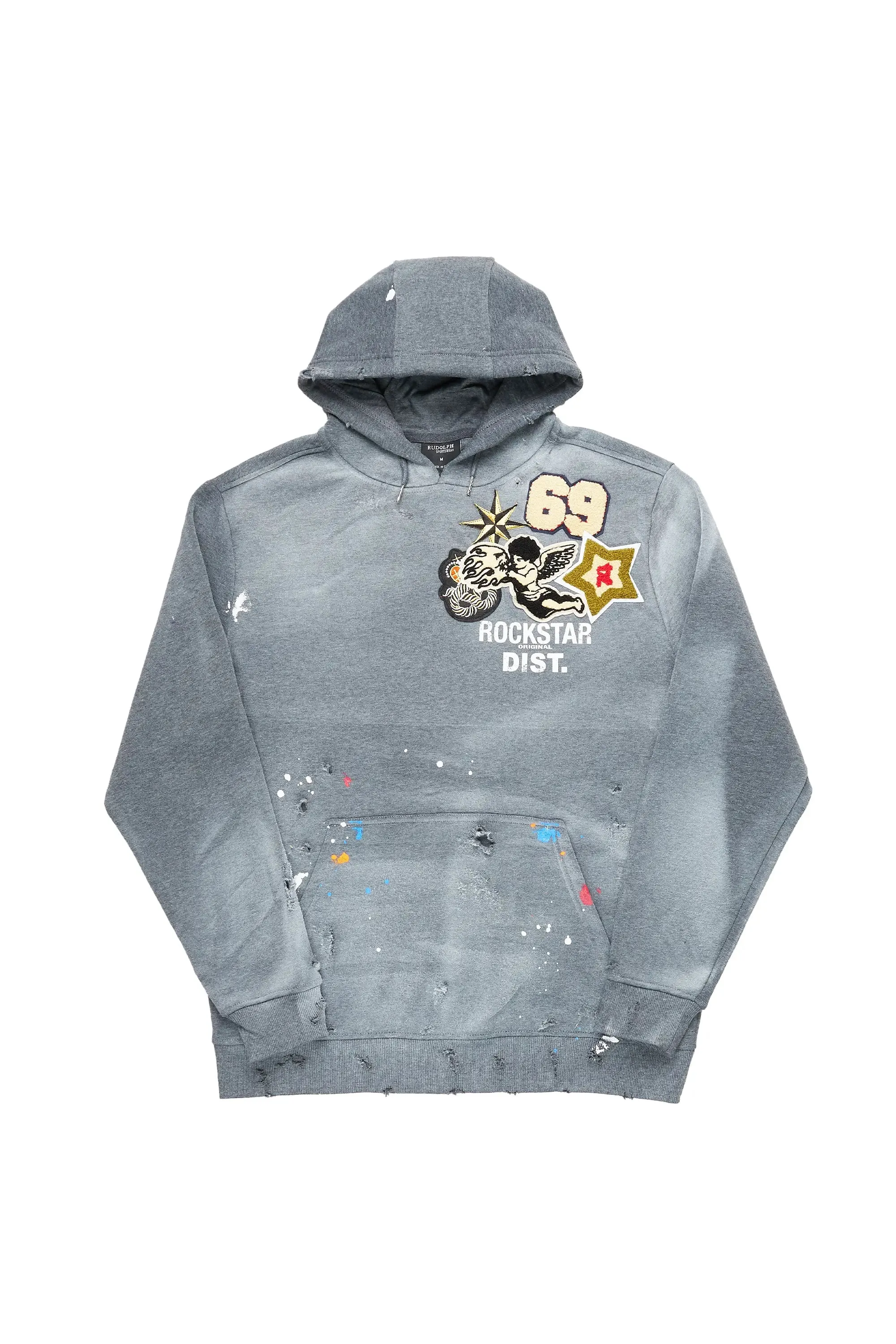 Samuel Charcoal Patchwork Graphic Hoodie sold by Rockstar Original product image thumbnail 2