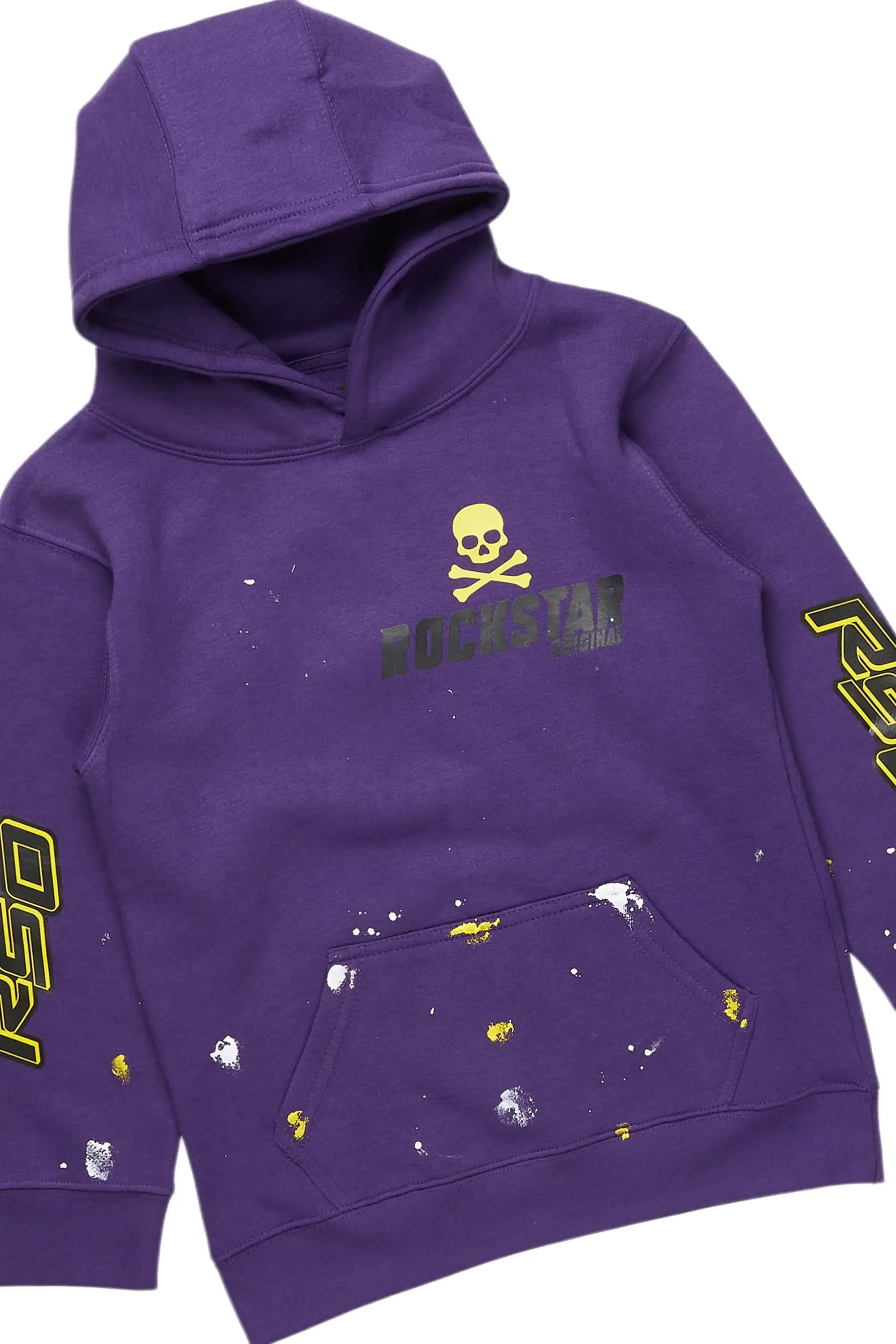Boys Damek Purple Hoodie/Stacked Flare PU Jean Set sold by Rockstar Original product image thumbnail 2