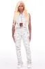 Miyah White Camo Cargo Super Stacked PU Pant sold by Rockstar Original