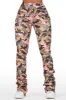 Alaysha Pink Camo Cargo Super Stacked PU Pant sold by Rockstar Original