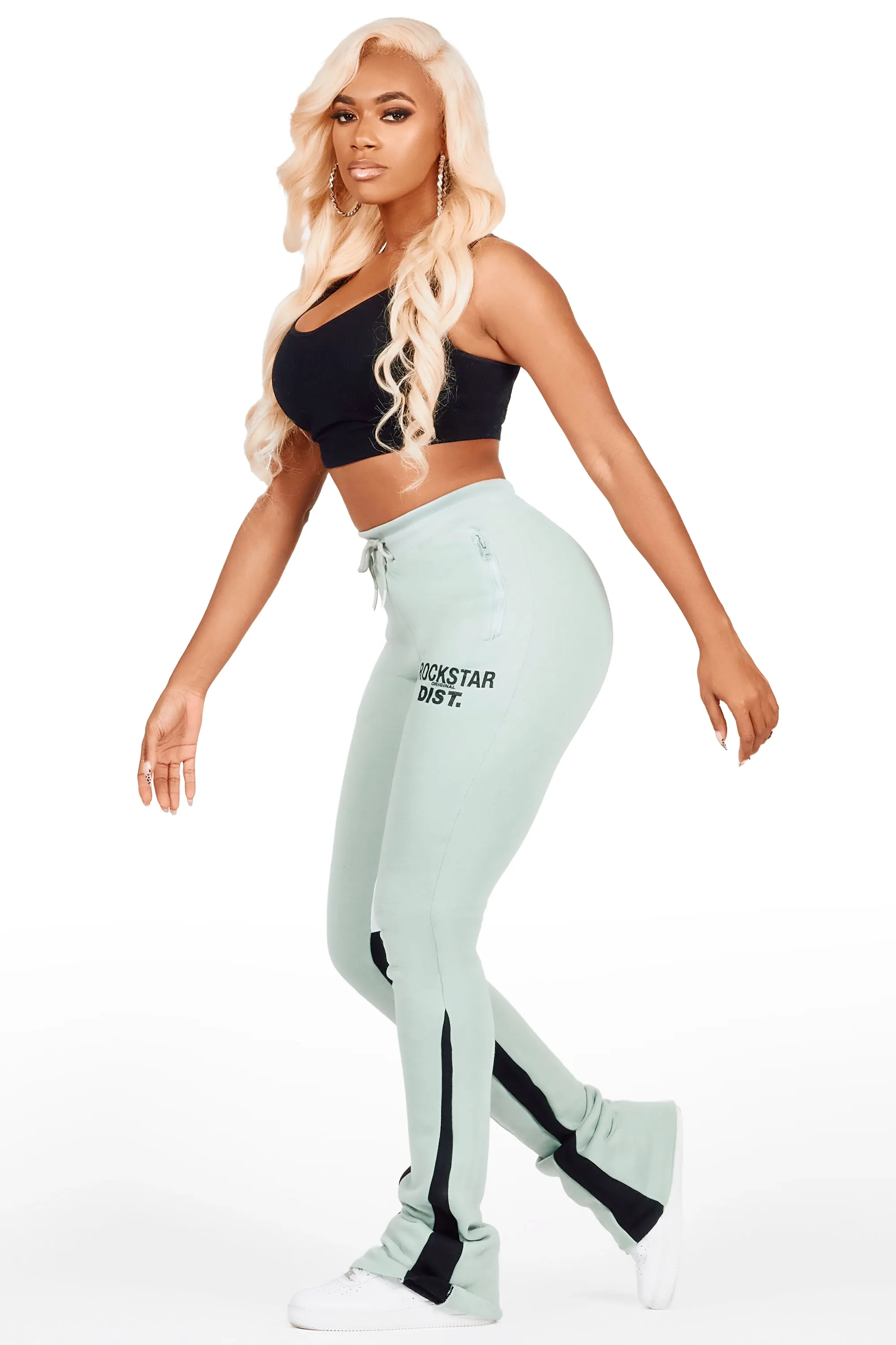 Britini Sage Stacked Track Pant sold by Rockstar Original product image thumbnail 4