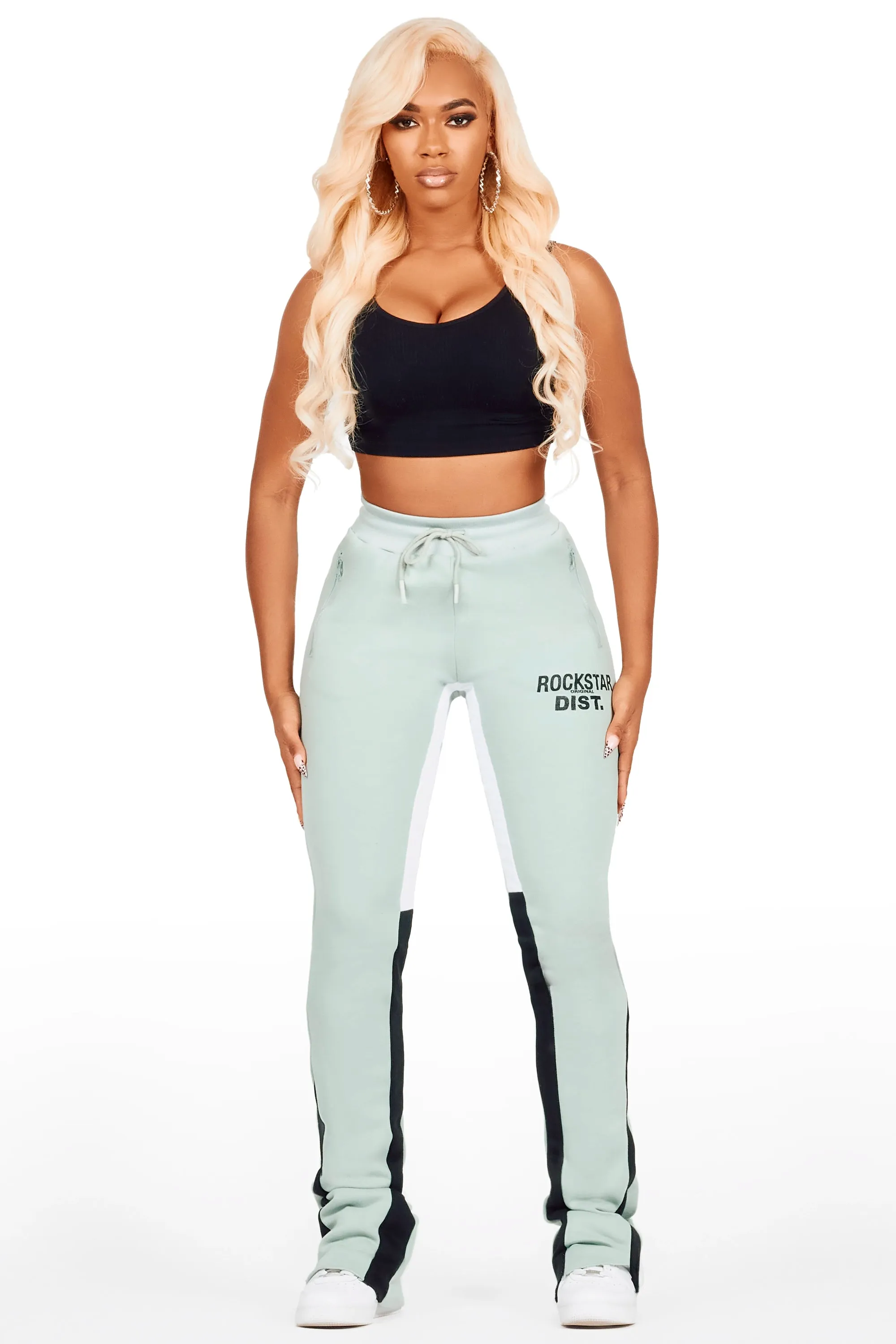 Britini Sage Stacked Track Pant sold by Rockstar Original product image thumbnail 2