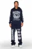 All Seeing Eyes Navy Hoodie/Baggy Track Pant Set sold by Rockstar Original