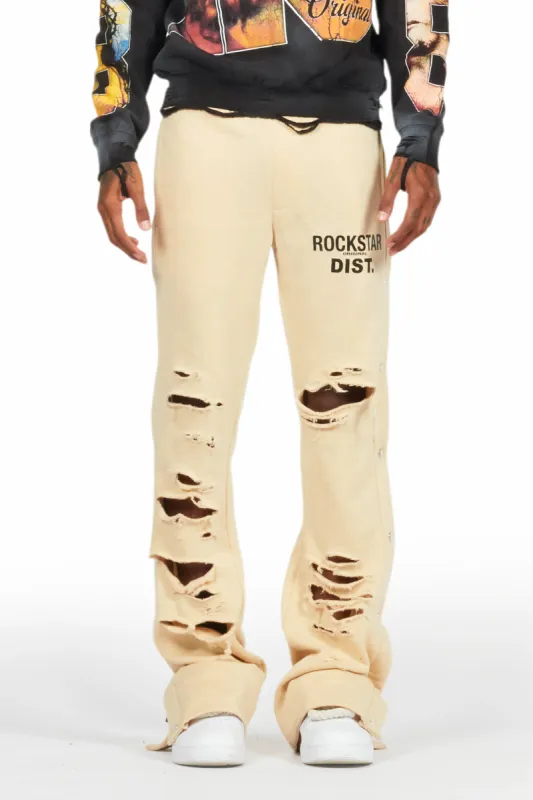 Chance Beige Baggy Snap Button Pant sold by Rockstar Original