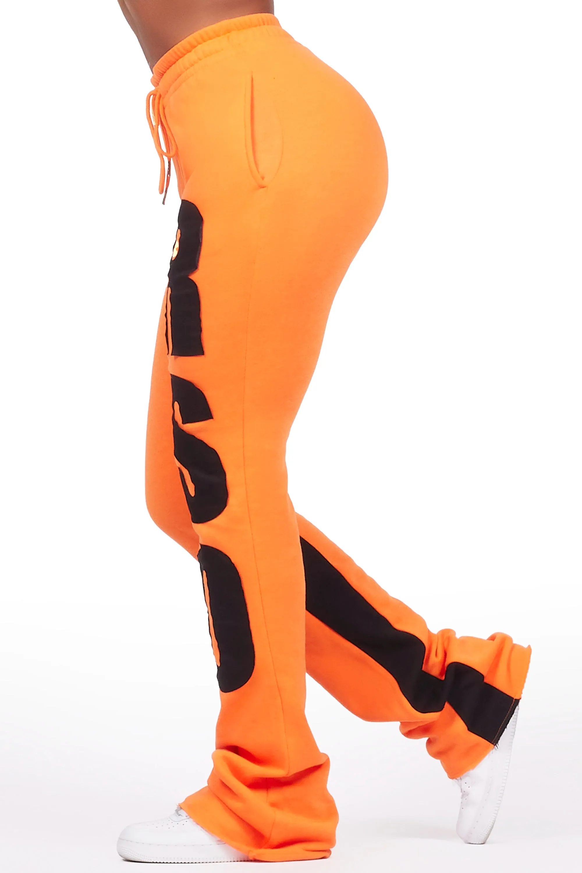 Juatica Orange Baggy Stacked Track Pant sold by Rockstar Original product image thumbnail 4