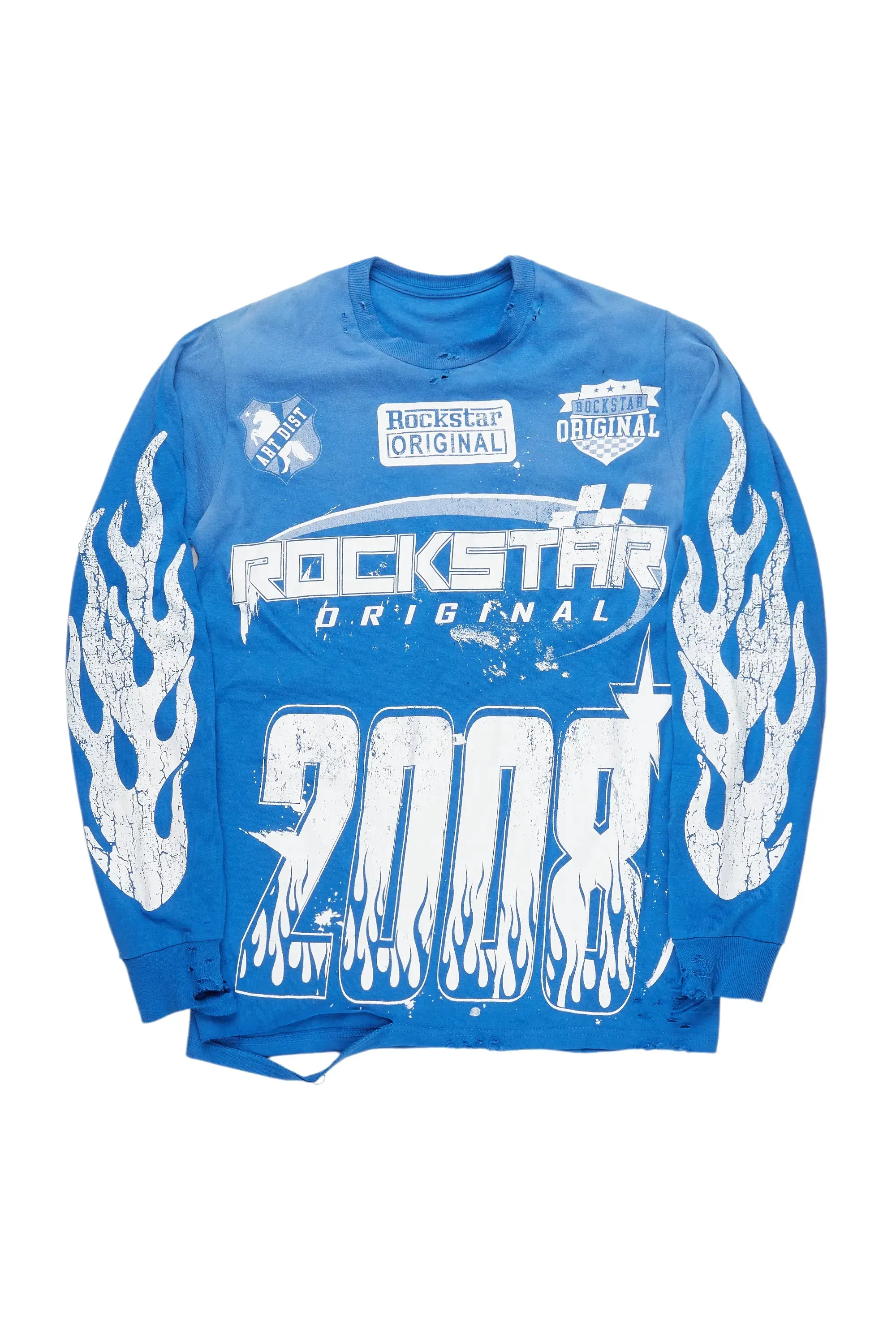 Amos Royal Blue Long Sleeve Graphic T-Shirt sold by Rockstar Original