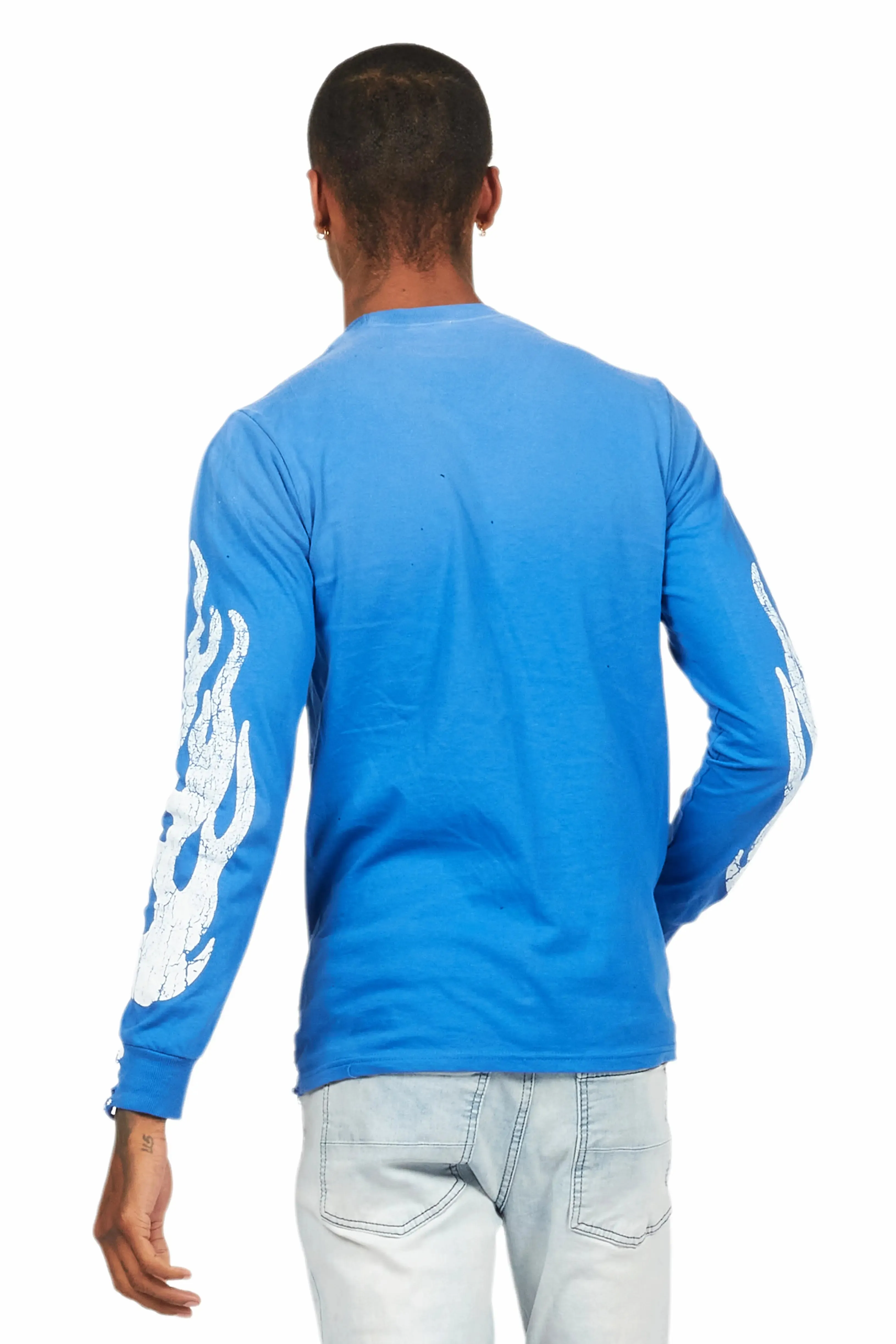 Amos Royal Blue Long Sleeve Graphic T-Shirt sold by Rockstar Original product image thumbnail 4