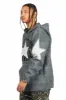 States Grey Graphic Knitted Mohair Hoodie sold by Rockstar Original