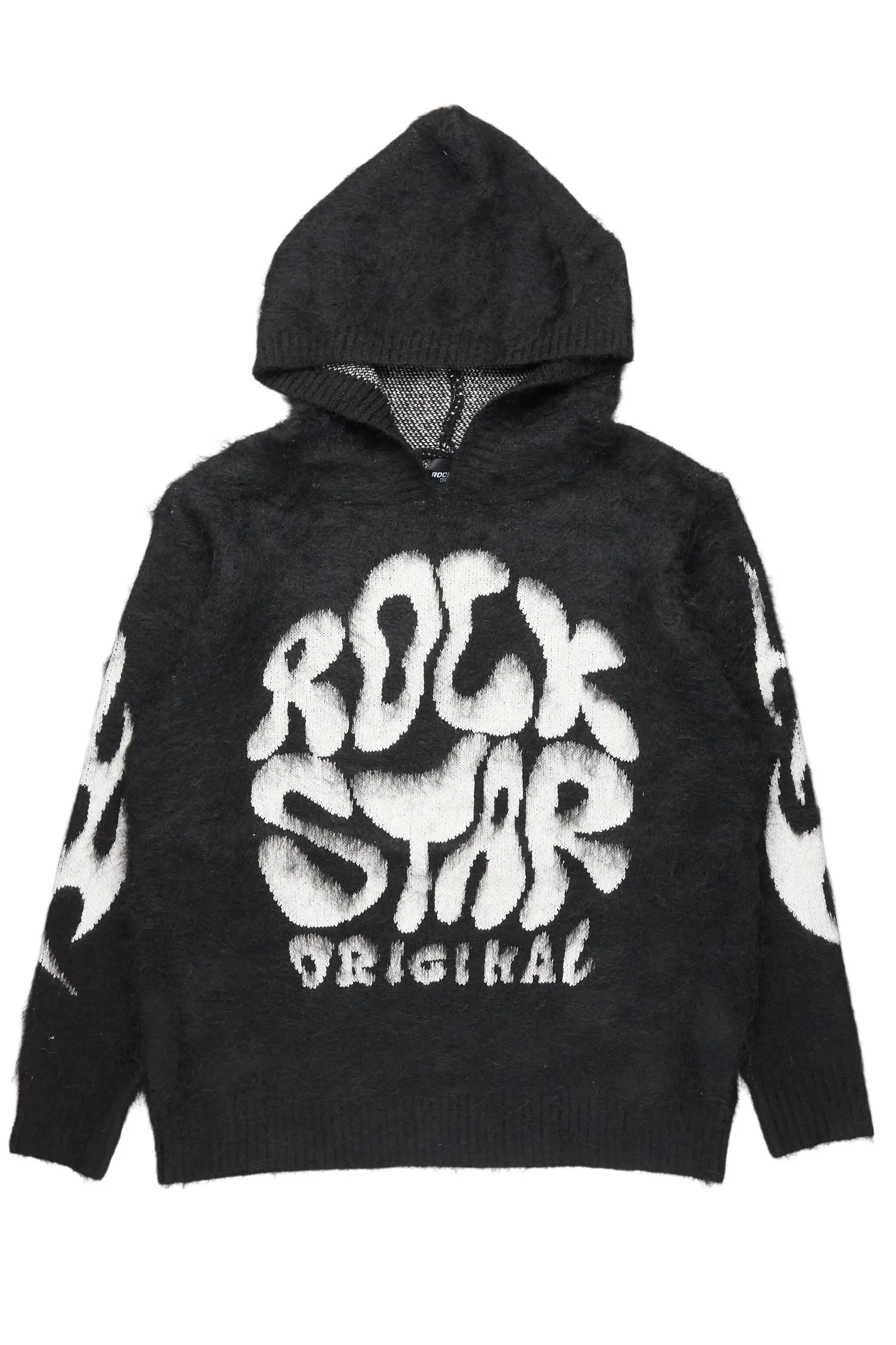 Hakon Black Graphic Knitted Hoodie sold by Rockstar Original
