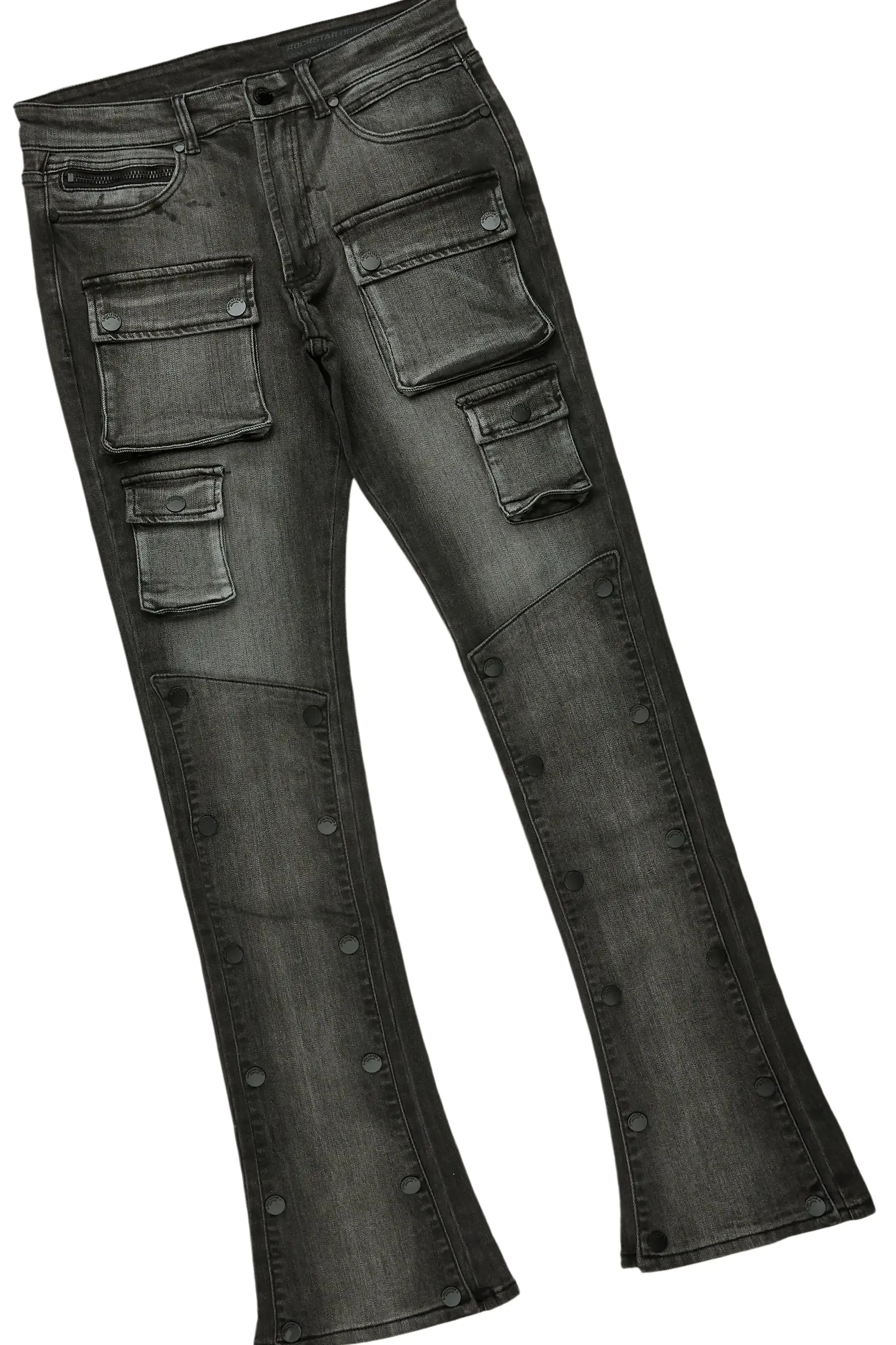 Boys Beno Navy Hoodie/Stacked Flare Jean Set sold by Rockstar Original product image thumbnail 3