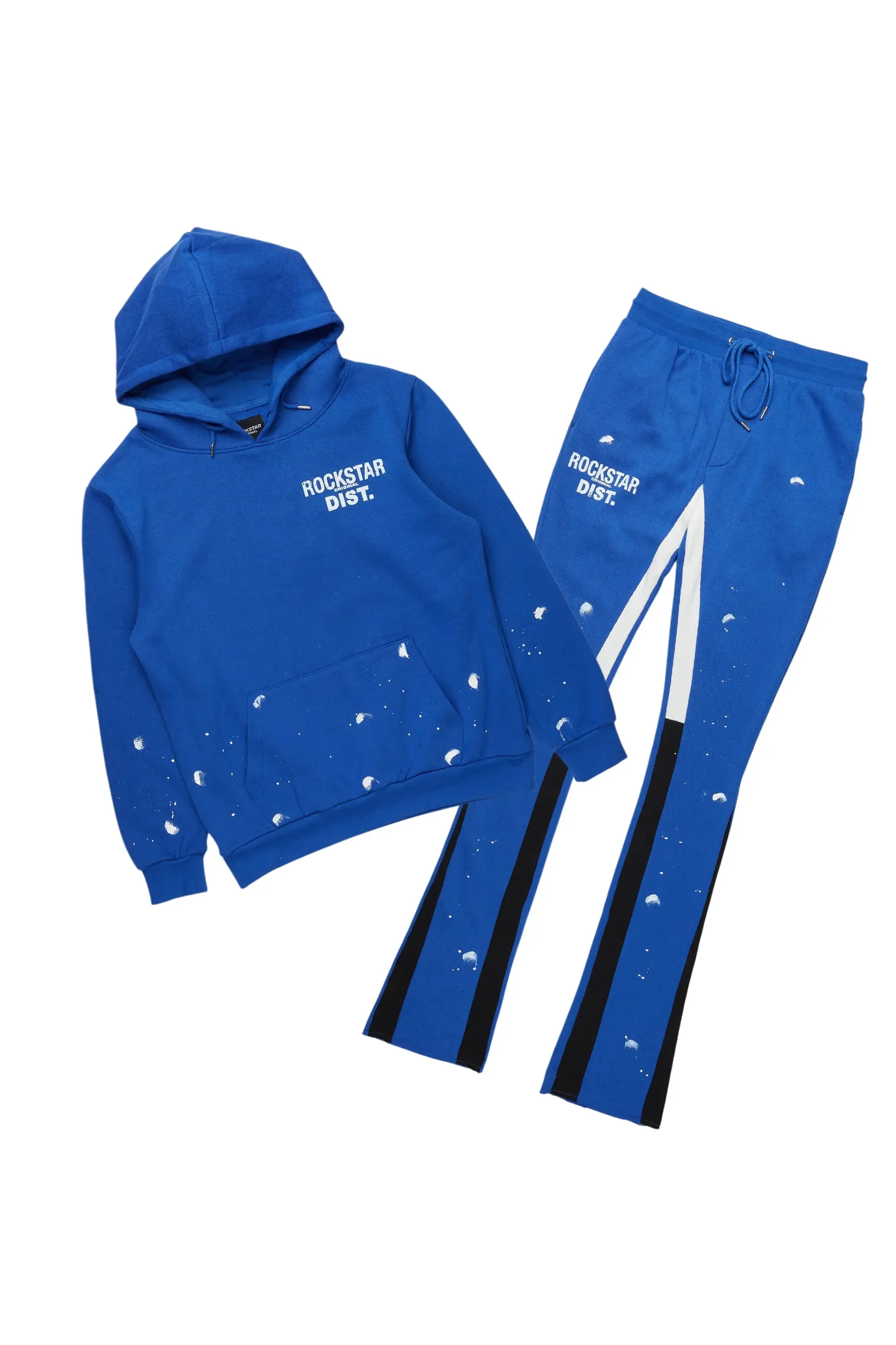 Raffer Royal Blue Hoodie/Stacked Flare Pant Set sold by Rockstar Original