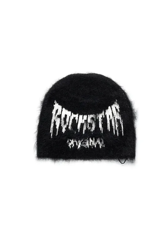 Andros Black Knitted Mohair Beanie sold by Rockstar Original