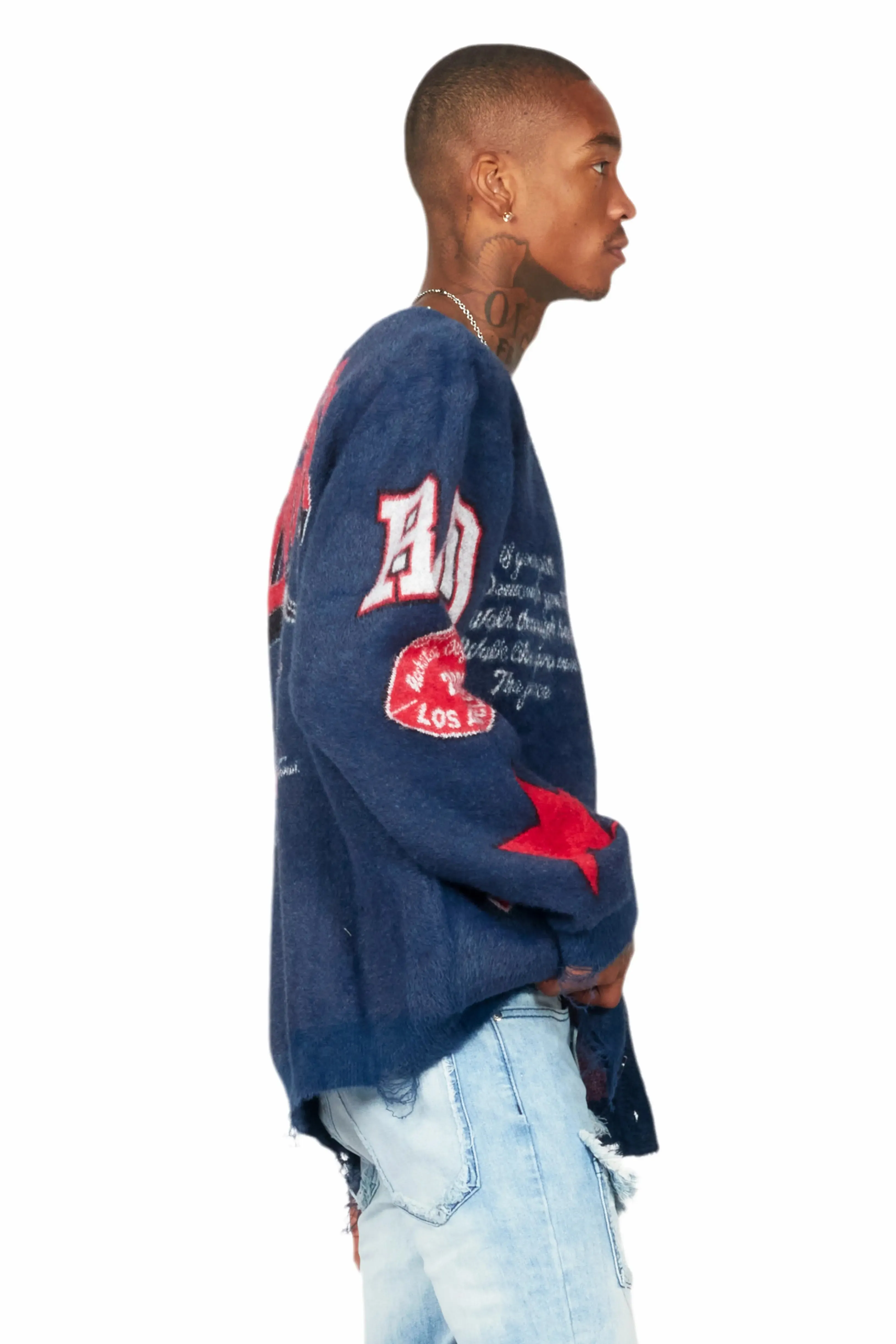 Delling Navy Knit Sweater sold by Rockstar Original product image thumbnail 3