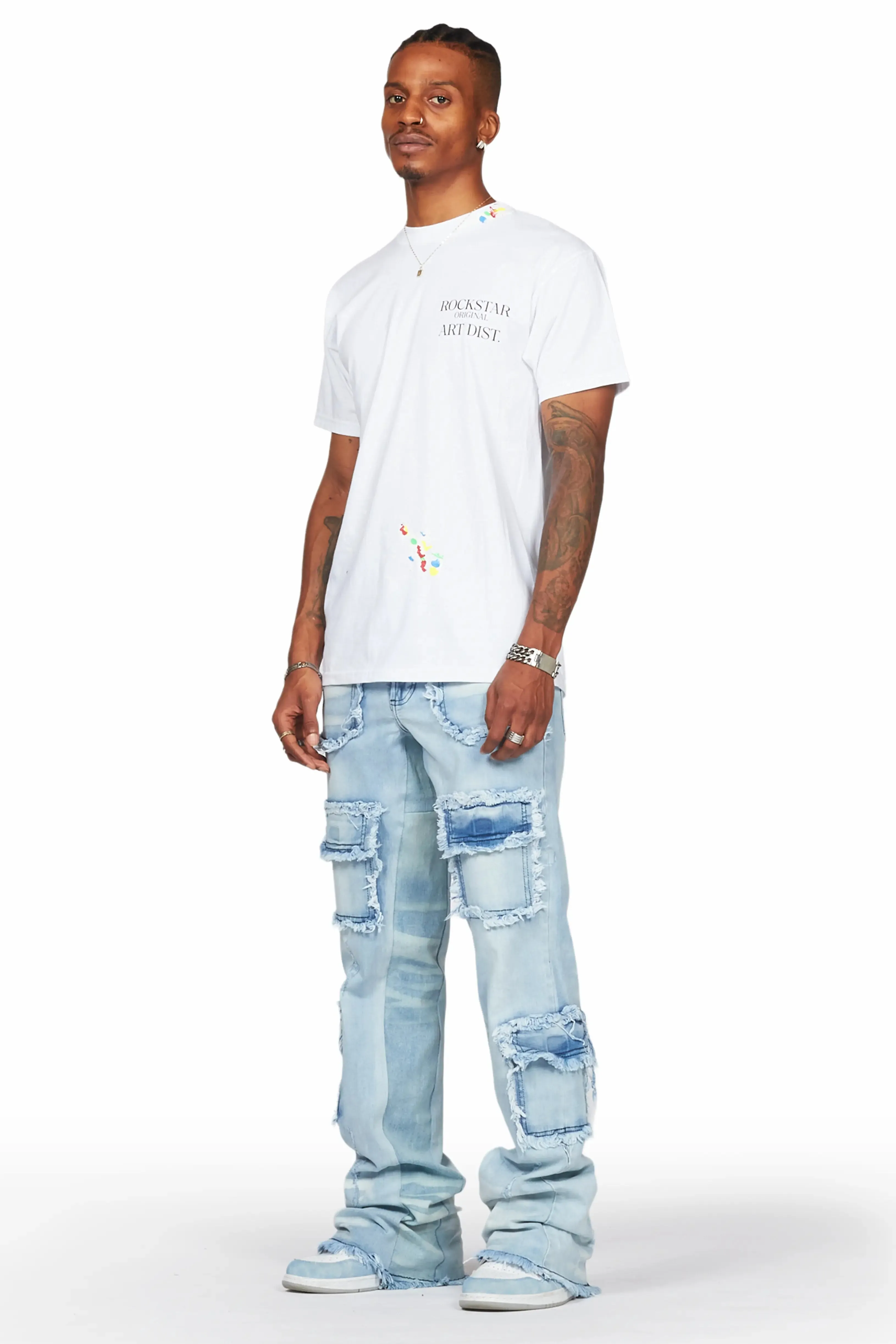 Ubba Blue Baggy Cargo Stacked Jean sold by Rockstar Original product image thumbnail 4