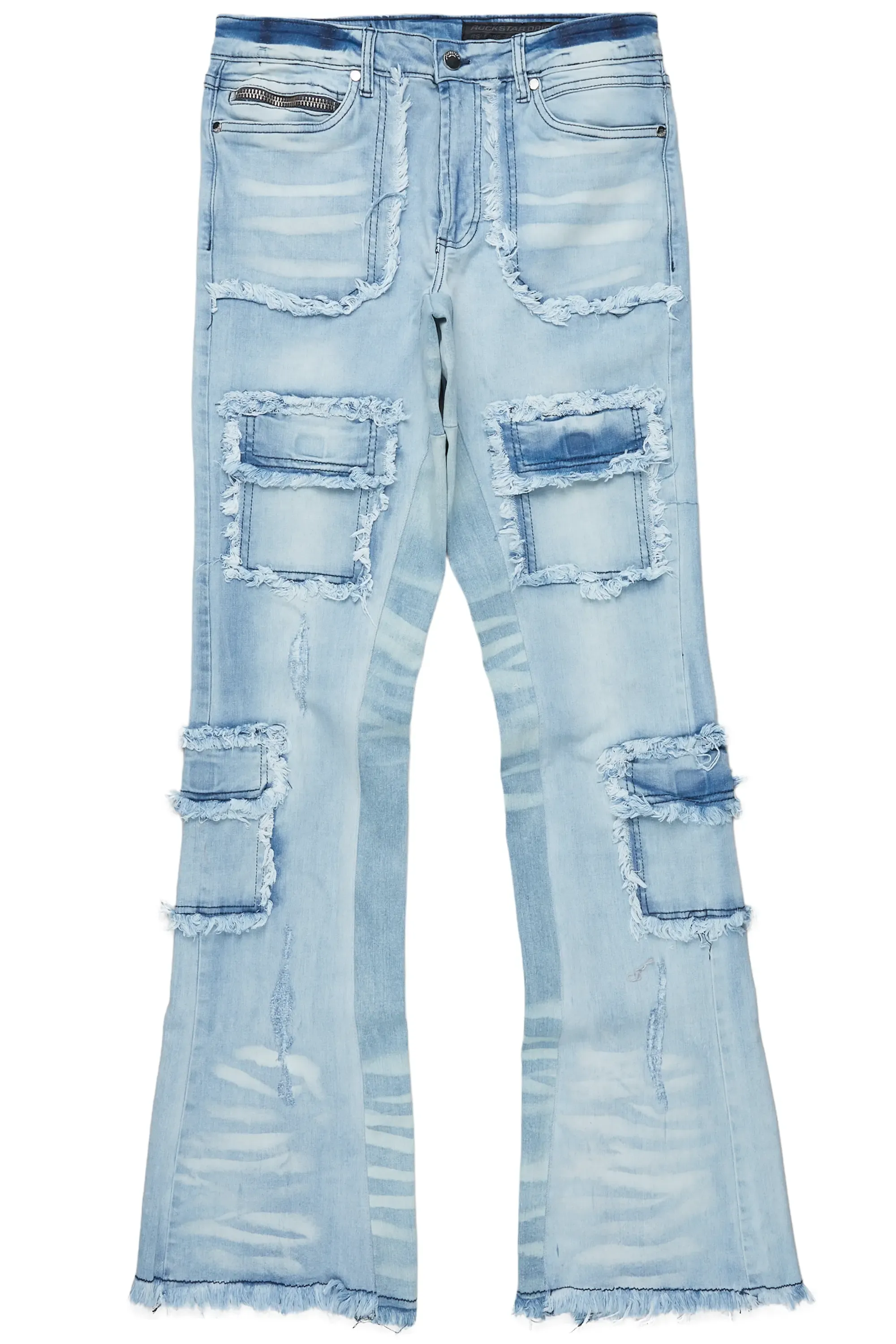 Ubba Blue Baggy Cargo Stacked Jean sold by Rockstar Original product image thumbnail 2