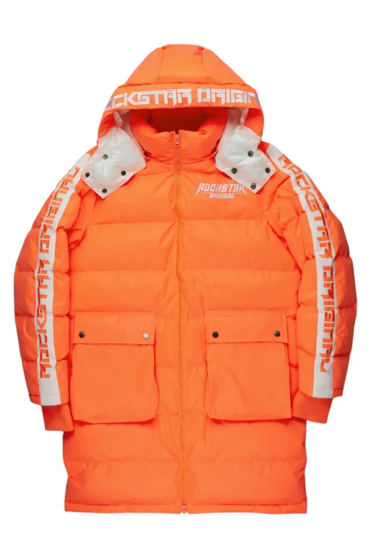 Nikita 2.0 Reflective Orange Puffer Jacket made by Rockstar Original