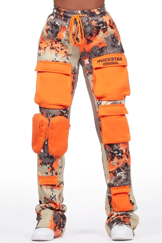 Norika Orange Digital Camo Stacked Track Pant sold by Rockstar Original