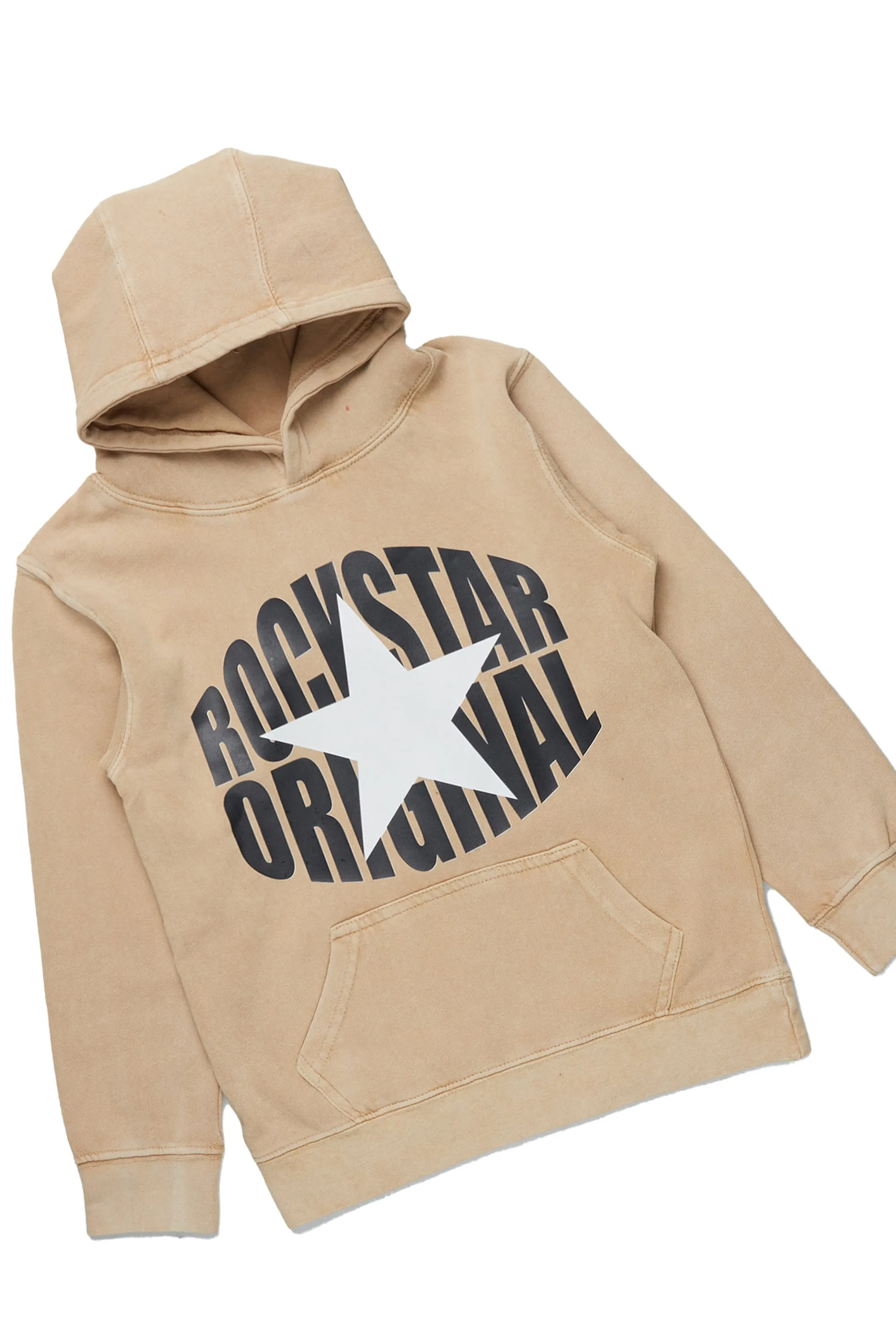 Boys Mabon Vintage Beige Hoodie/Stacked Flare Jean Set sold by Rockstar Original product image thumbnail 2