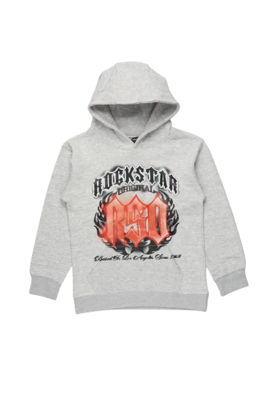 Boys Boaz Heather Grey Graphic Hoodie sold by Rockstar Original