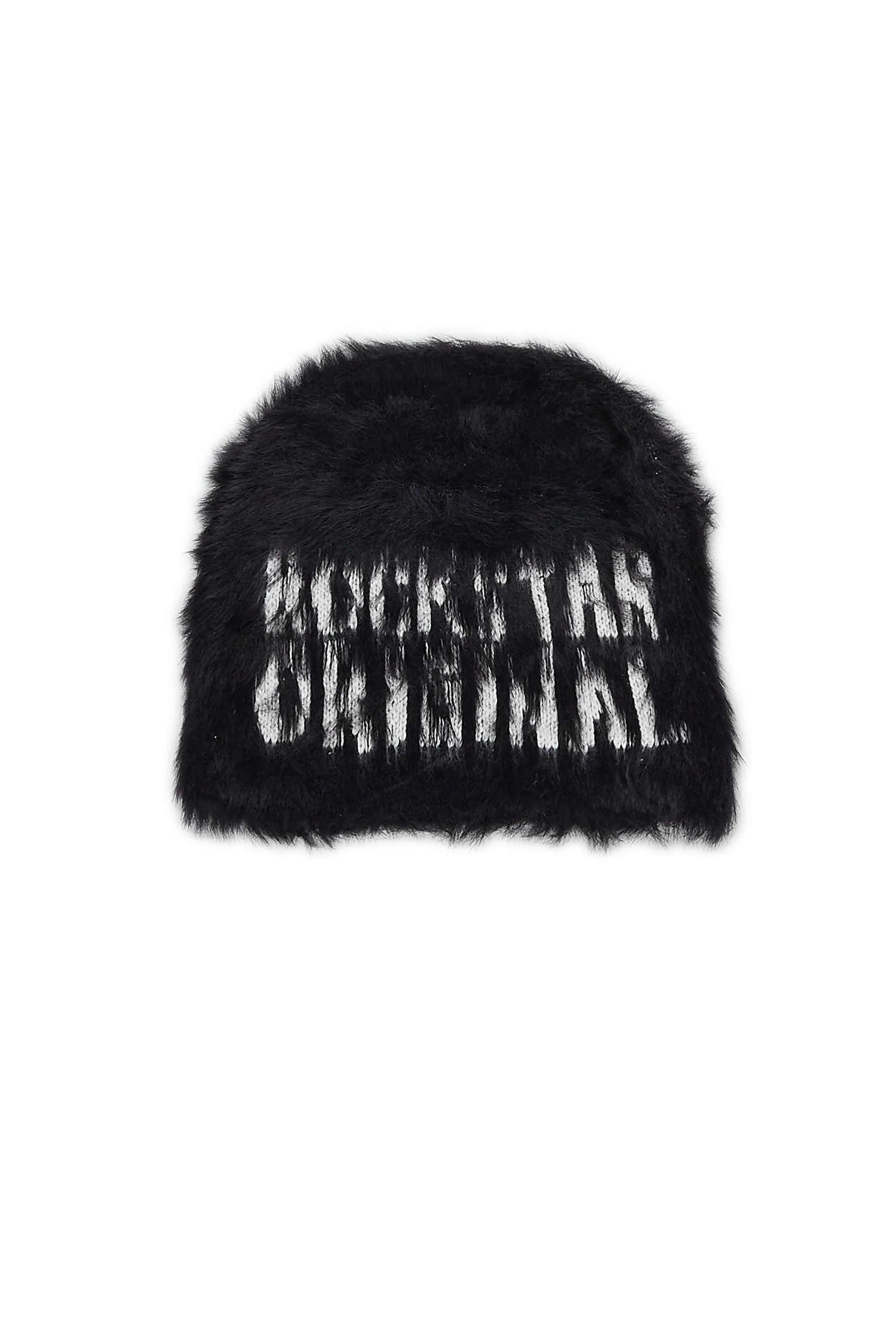 Toshio Black Knitted Mohair Beanie sold by Rockstar Original