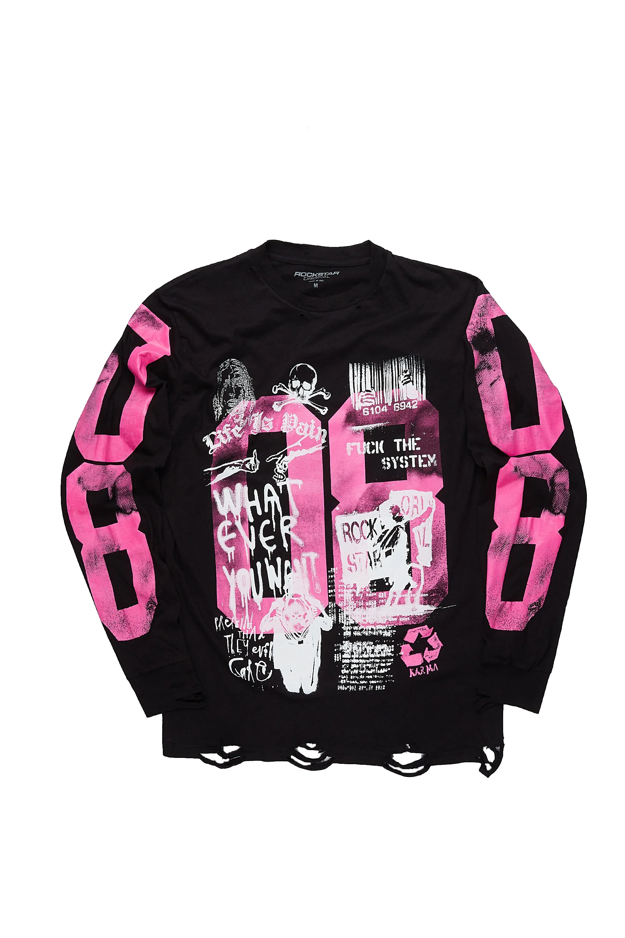 Grill Black/Pink Long Sleeve Graphic T-Shirt sold by Rockstar Original