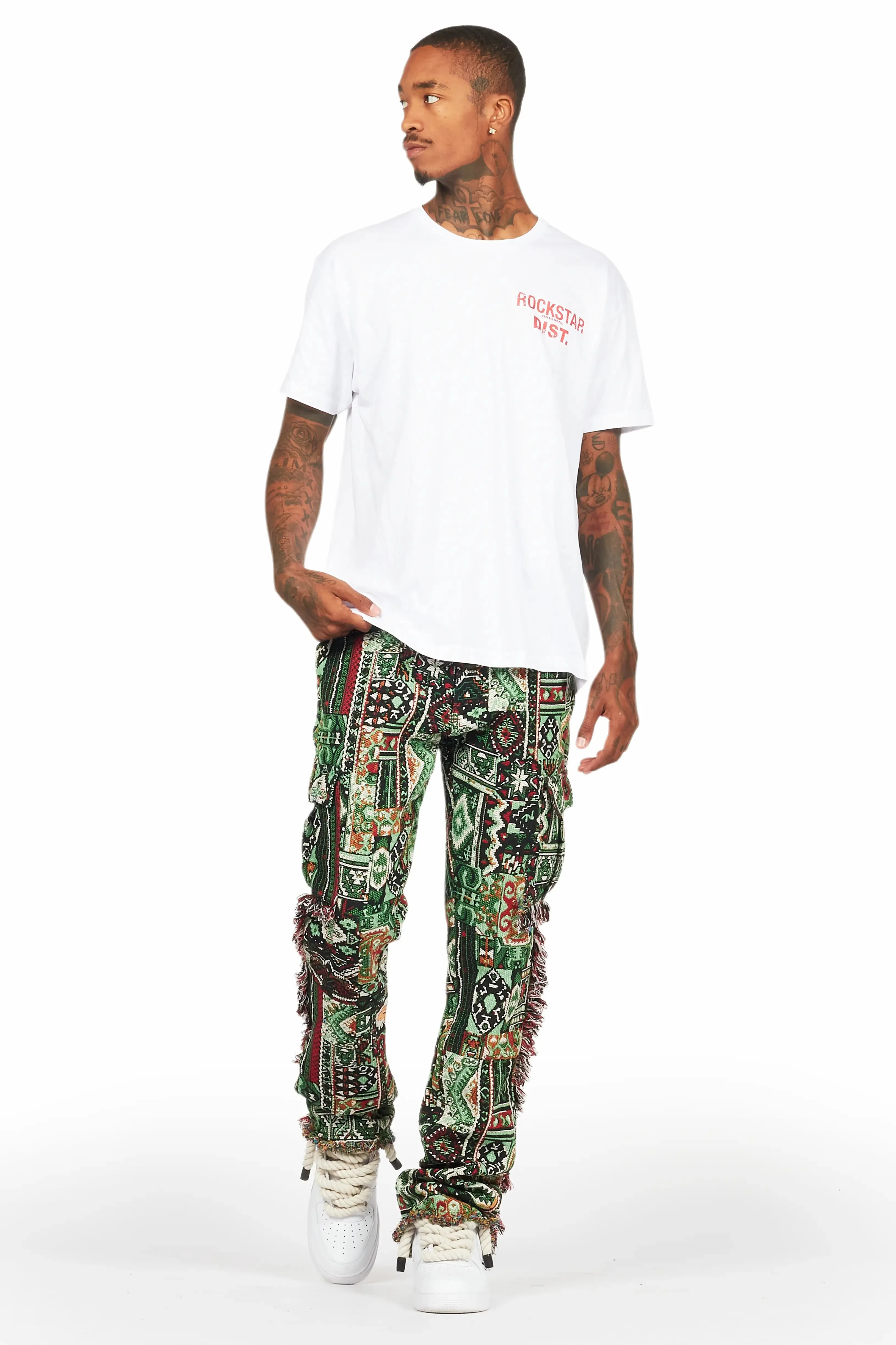 Ayami Green Slim Tapestry Flare Jean sold by Rockstar Original product image thumbnail 3