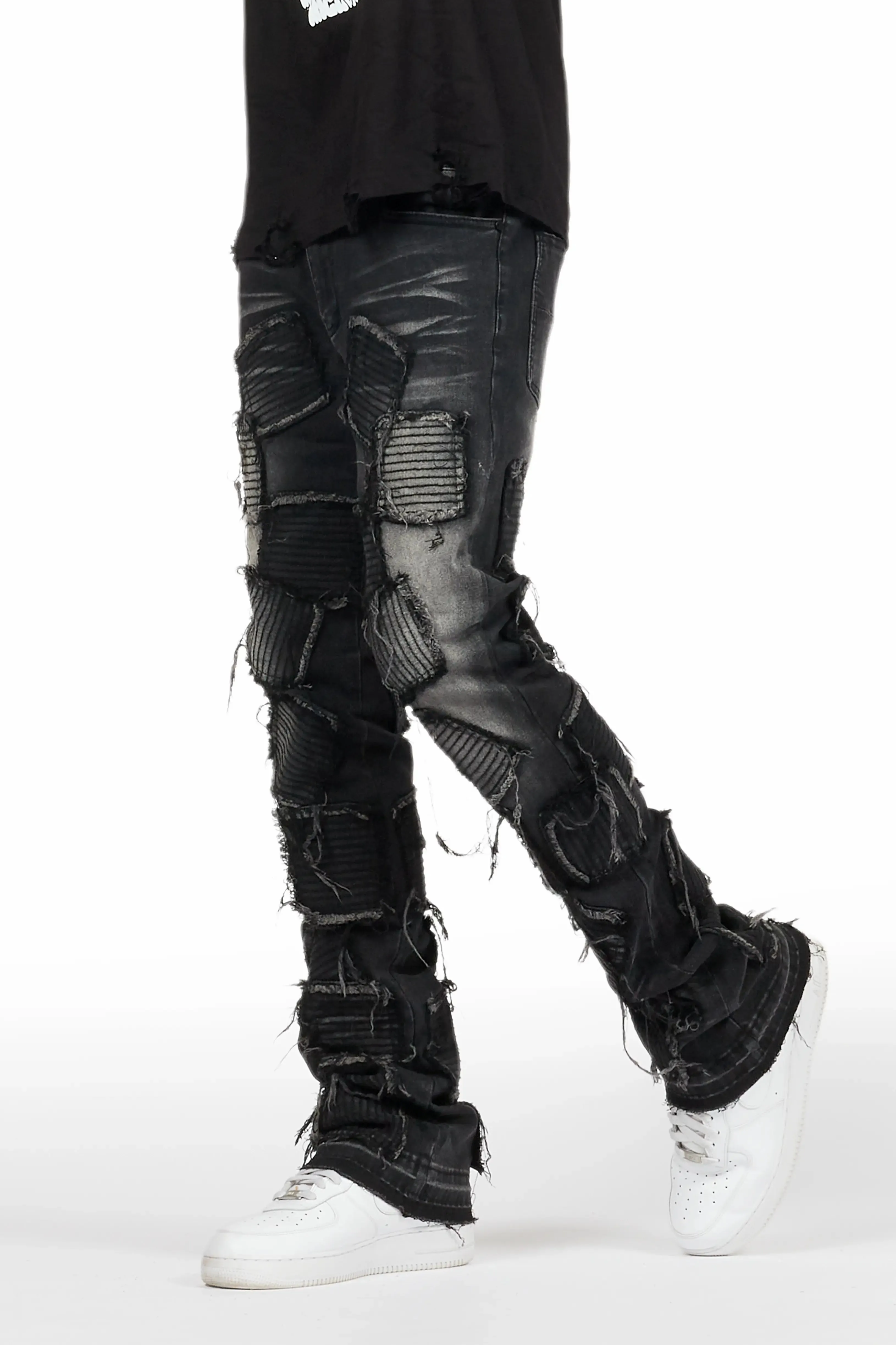 Gawel Grey Stacked Flare Jean sold by Rockstar Original