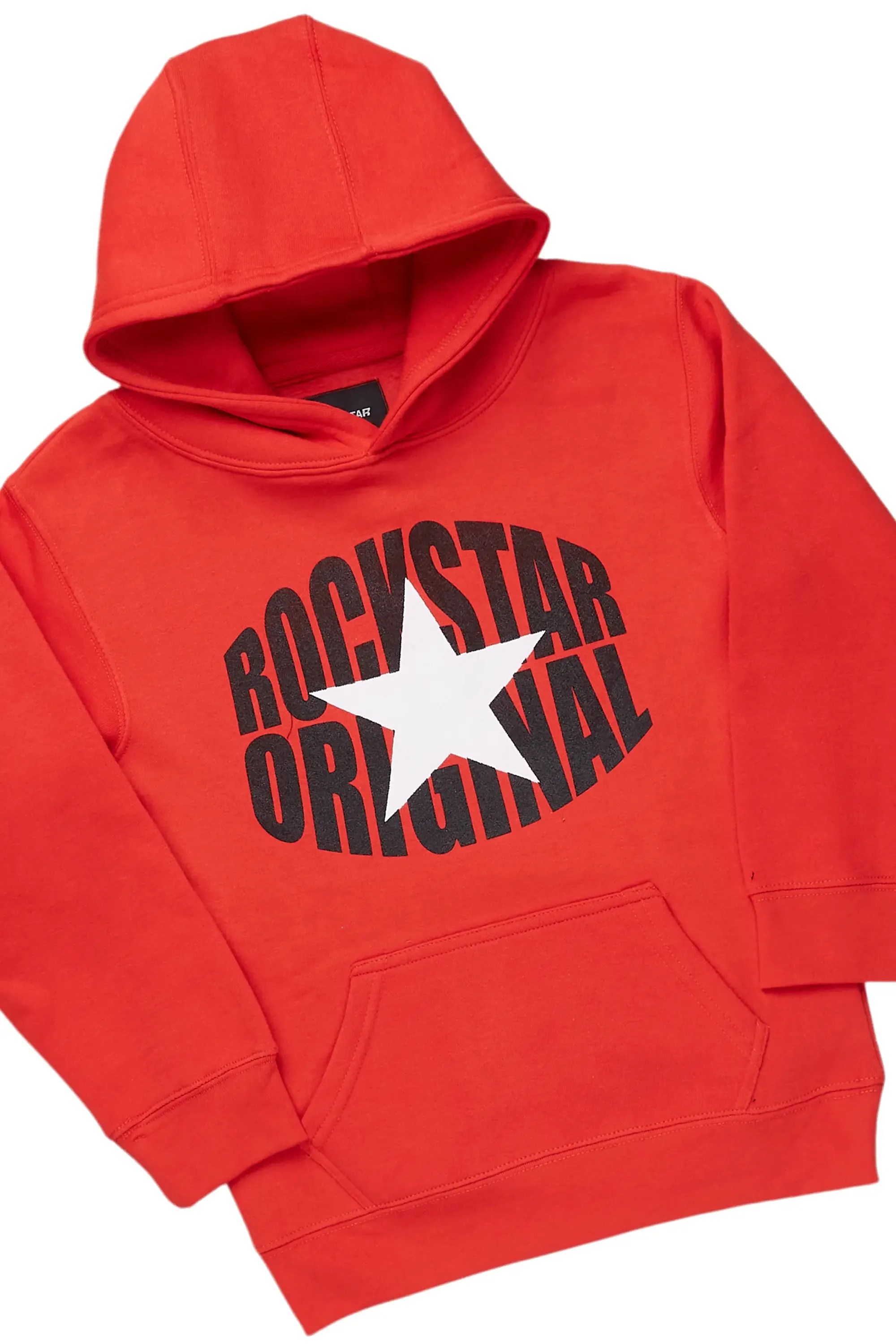 Boys Damber Red Hoodie/Stacked Flare Jean Set sold by Rockstar Original product image thumbnail 2