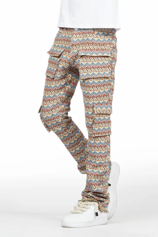 Zierry Tapestry Multi Cargo Stacked Flare Jean sold by Rockstar Original