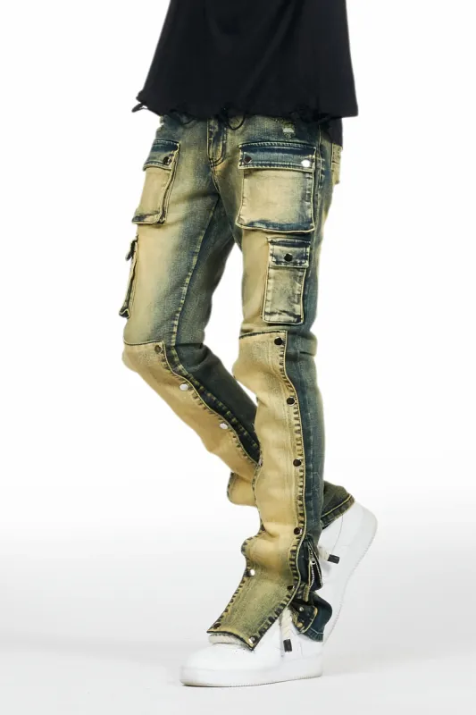 Santana Tint Wash Stacked Flare Jean sold by Rockstar Original