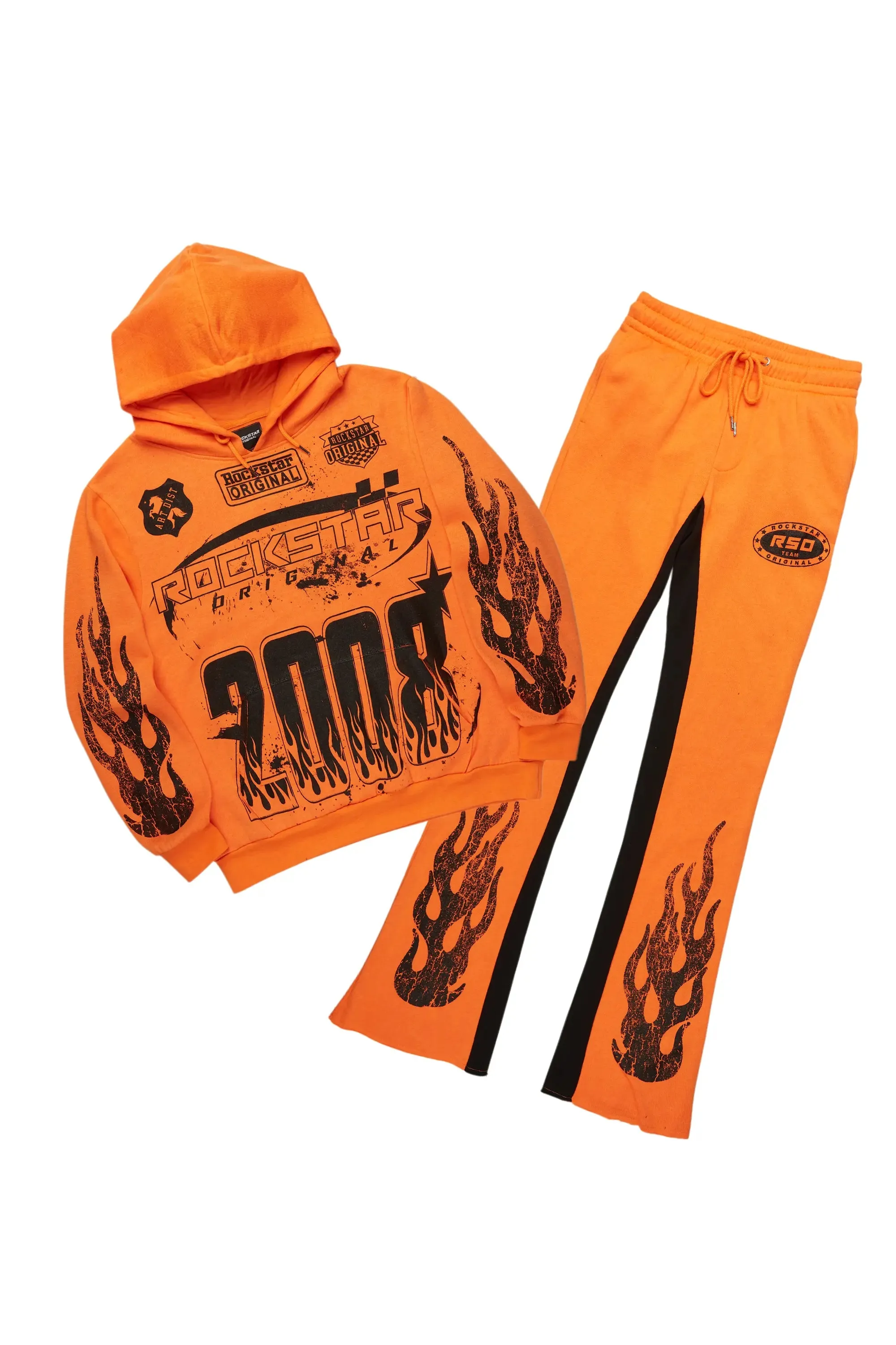 Amos Orange Hoodie/Baggy Track Pant Set sold by Rockstar Original