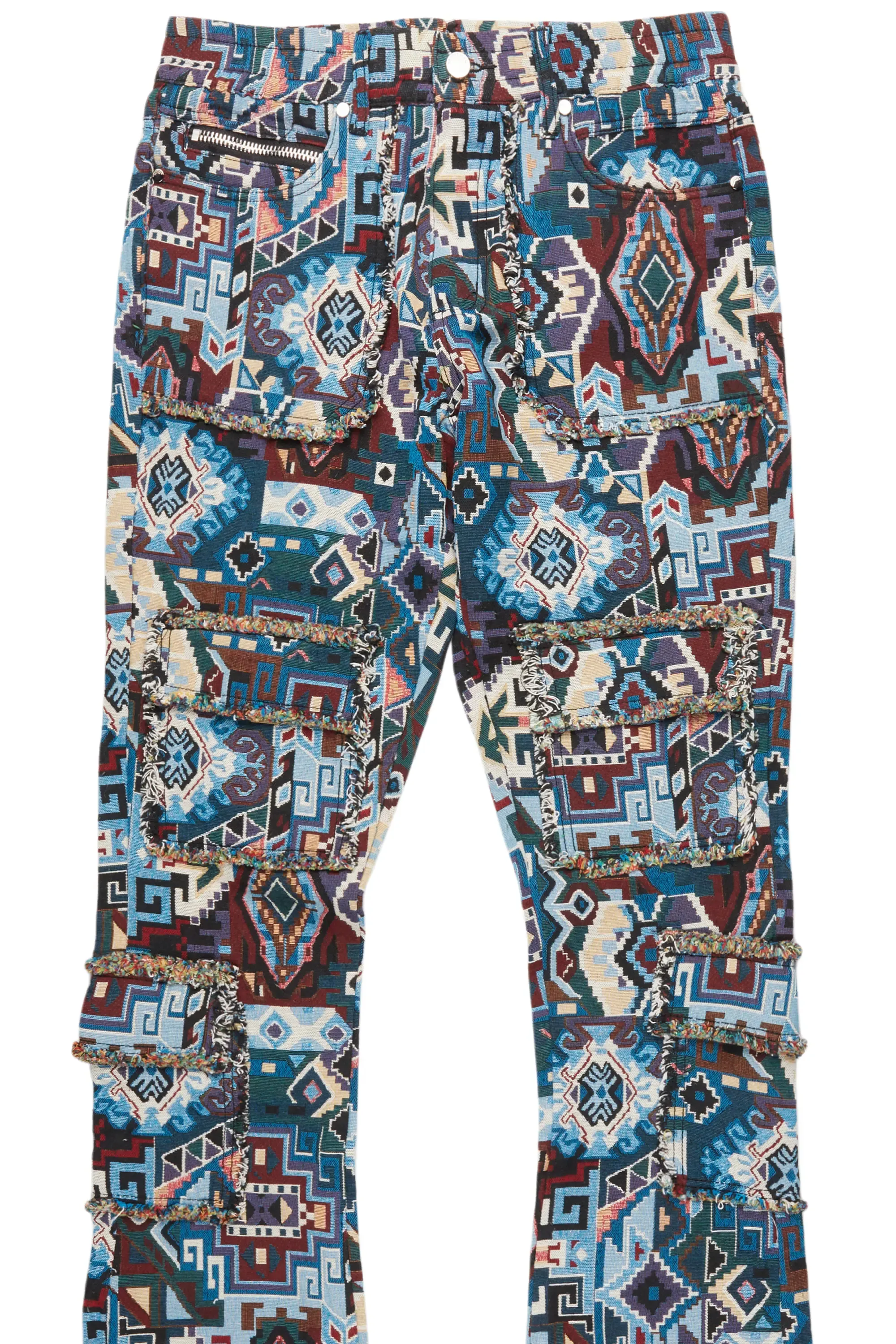 Tayami Tapestry Blue Cargo Stacked Flare Jean sold by Rockstar Original product image thumbnail 2