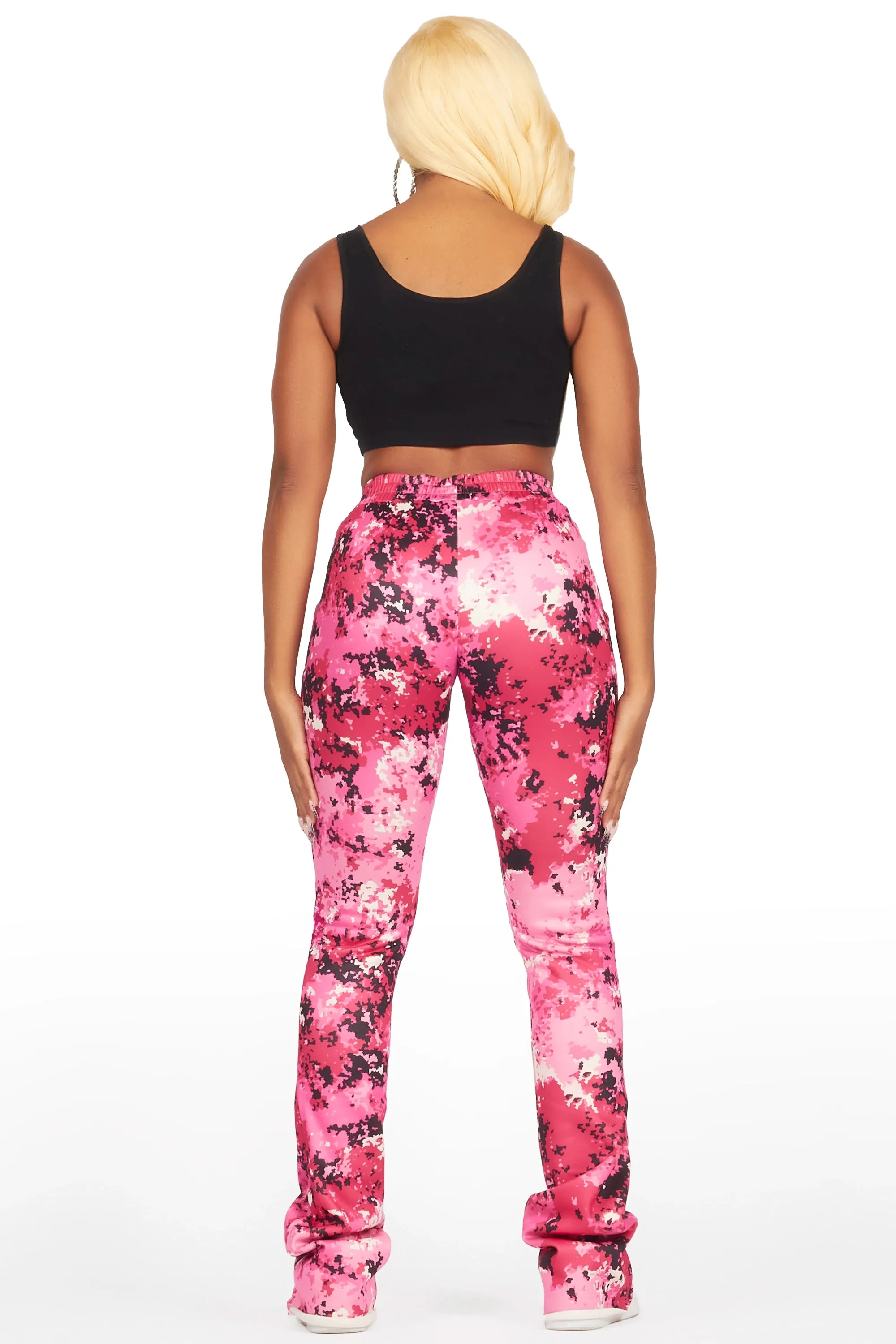 Juliana Pink Digital Camo Super Stacked Track Pant sold by Rockstar Original product image thumbnail 5