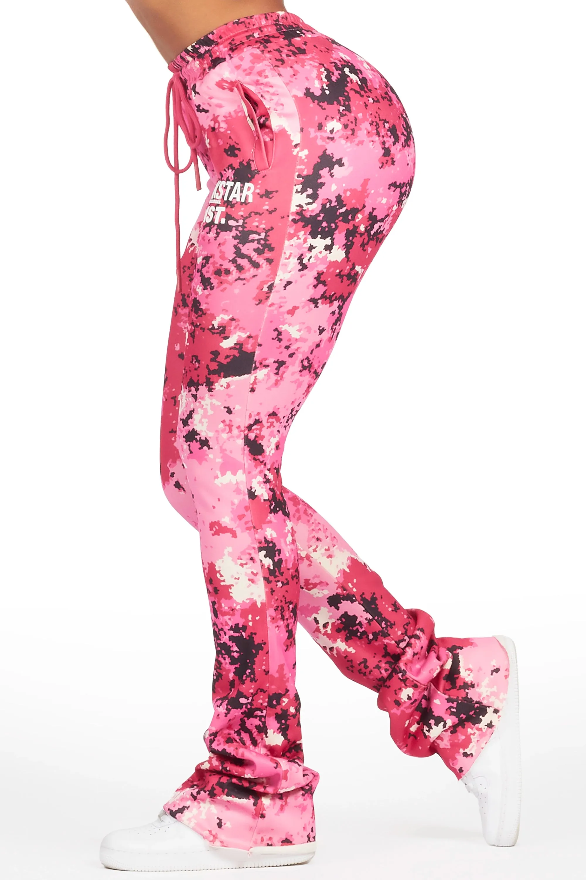 Juliana Pink Digital Camo Super Stacked Track Pant sold by Rockstar Original product image thumbnail 3